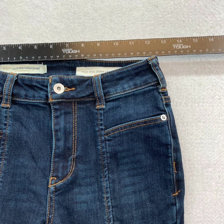 Vintage Pilcro and the Letterpress Jeans Women 26 High Rise Denim Legging Mid Rise Stretch Slim Pockets Blue 26 Inseam 26 Vintage No Rise Mid Size 42" / US 20 - 7 Thumbnail