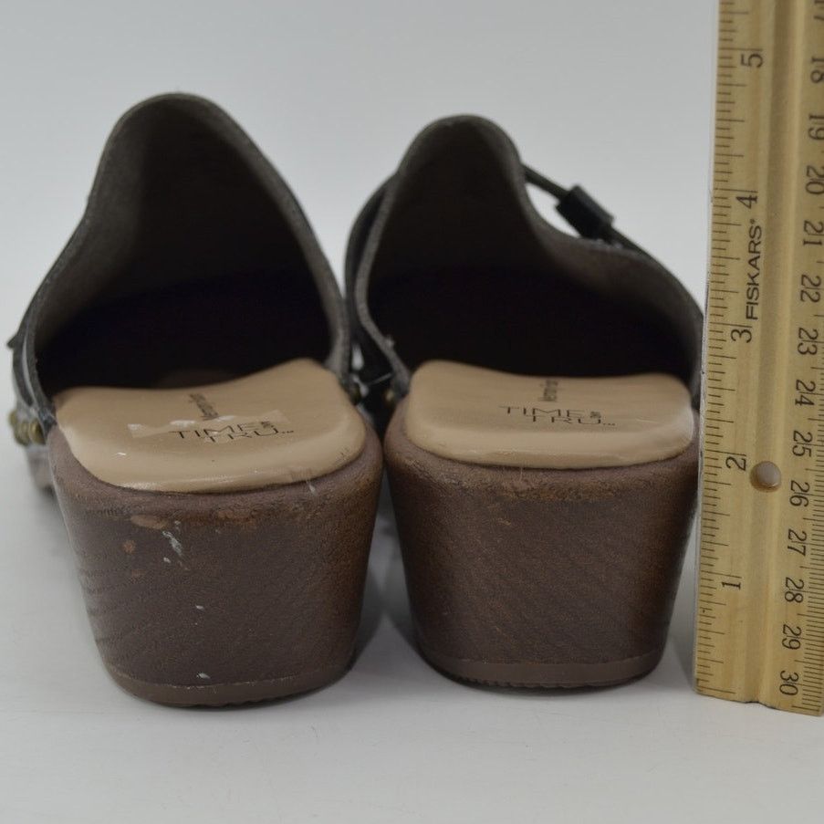 Other Time and Tru Womens Sz 8 Clogs Black Faux Leather Y2K Style Size US 8 / IT 38 - 4 Thumbnail