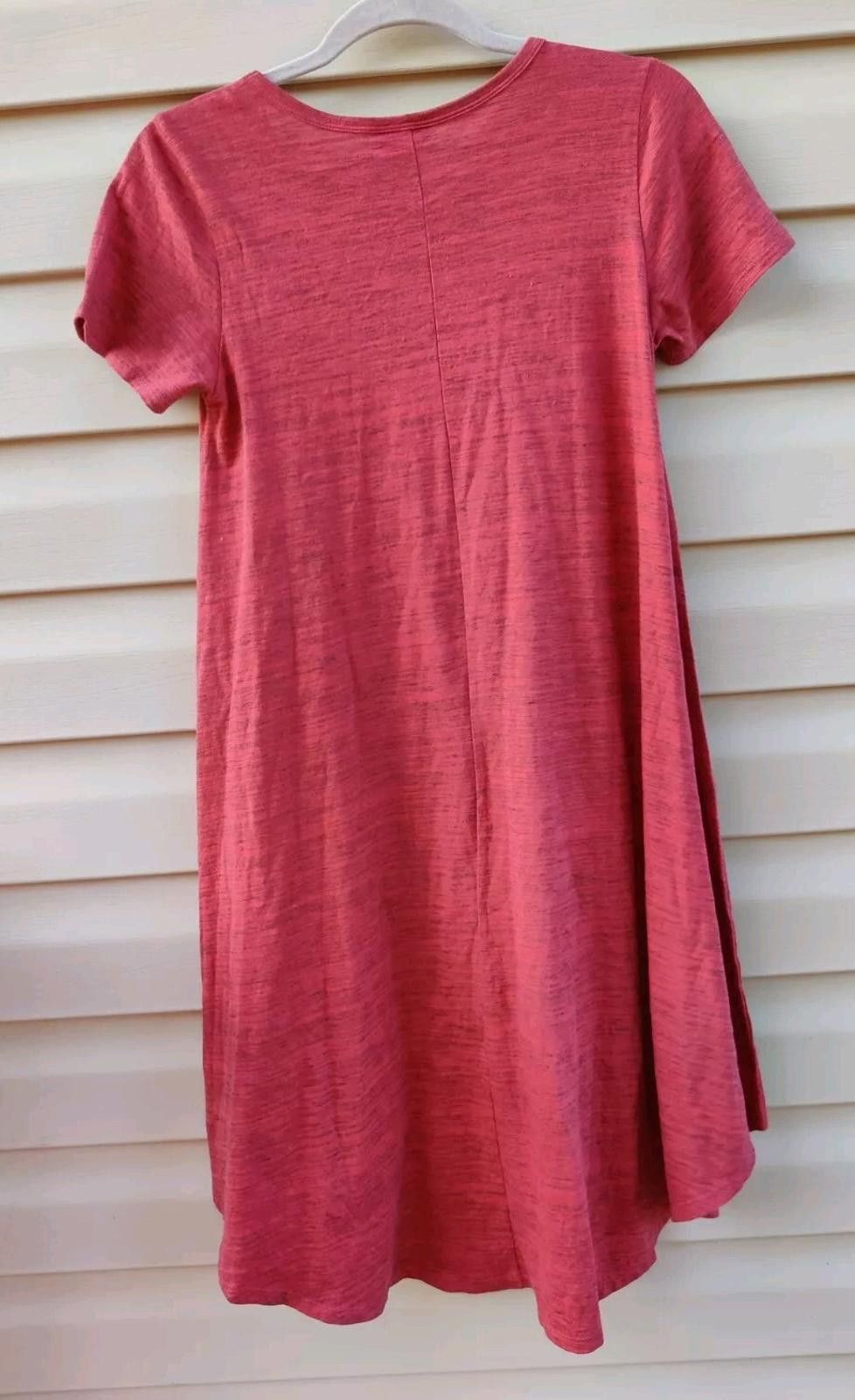 Other LulaRoe Carly Swing Shift T Shirt Dress XXS Hi Low Red Size XXS / US 00 / IT 34 - 3 Thumbnail