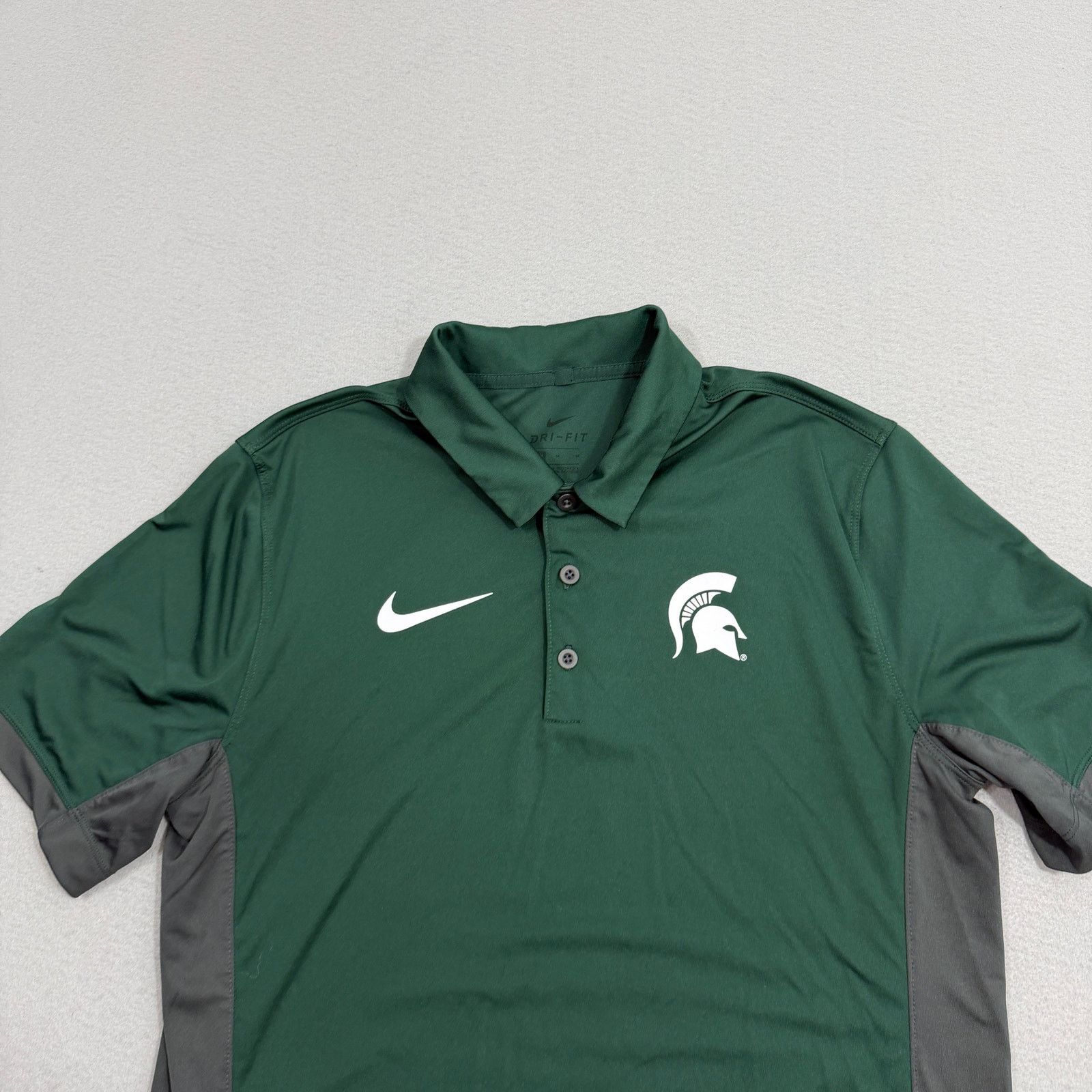 Nike Nike Michigan State Spartans Polo Shirt Men's Medium Green Size US M / EU 48-50 / 2 - 2 Thumbnail