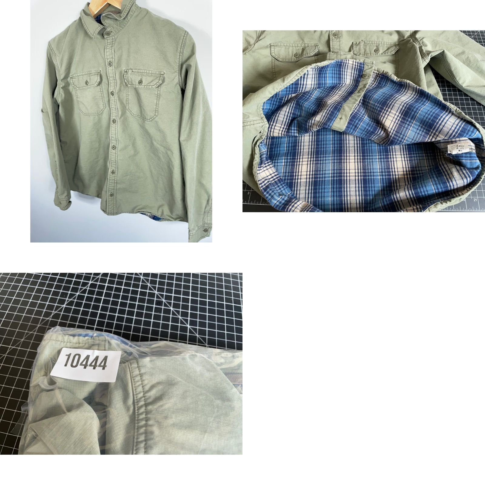 Vintage VINTAGE L.L. Bean Flannel Lined Shirt Jacket Mens Large Green Blue Plaid Size US L / EU 52-54 / 3 - 9 Thumbnail