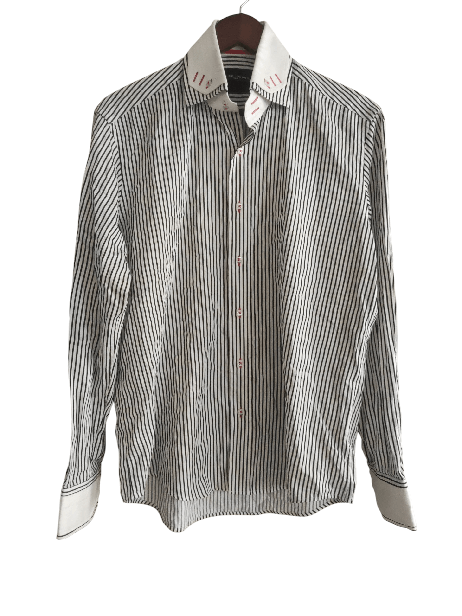 Other Guide London Men's Double Collar Shirt Black White Size US L / EU 52-54 / 3 - 18 Thumbnail