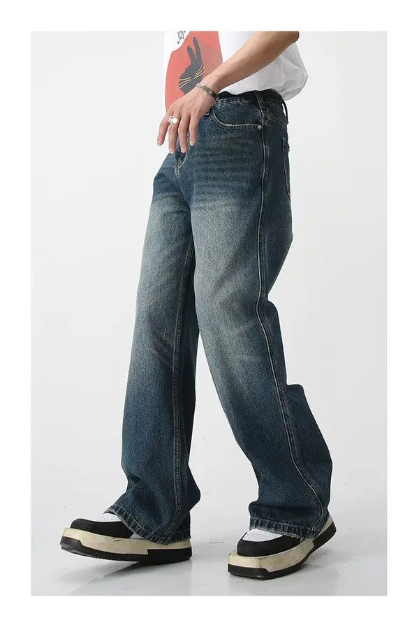 Japanese Brand Miki American blue washed vintage loose wide-leg jeans Size US 32 / EU 48 - 3 Thumbnail