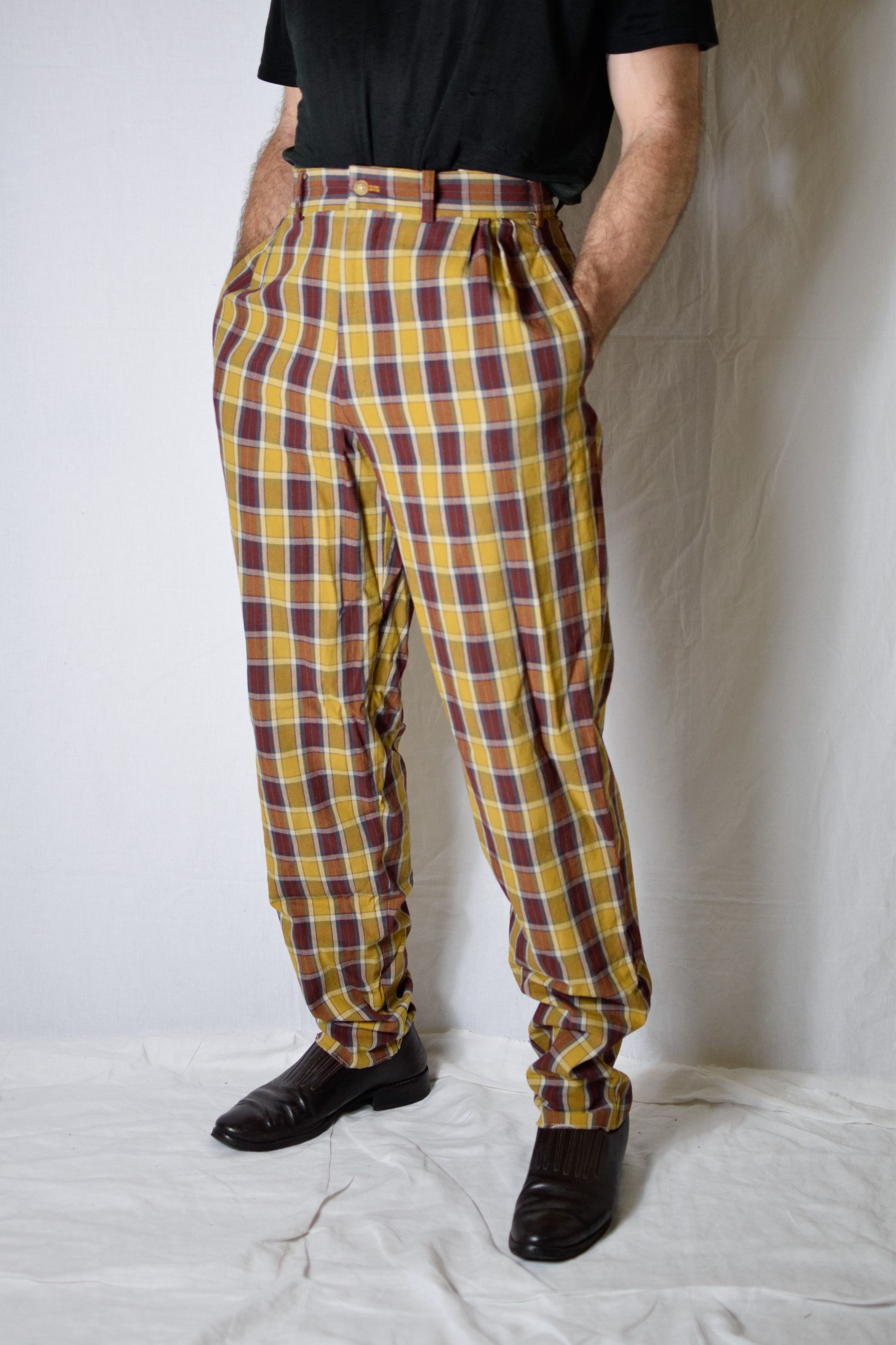 Yohji Yamamoto YYPH SS89 Archive Plaid Pants Size US 30 / EU 46 - 1 Thumbnail