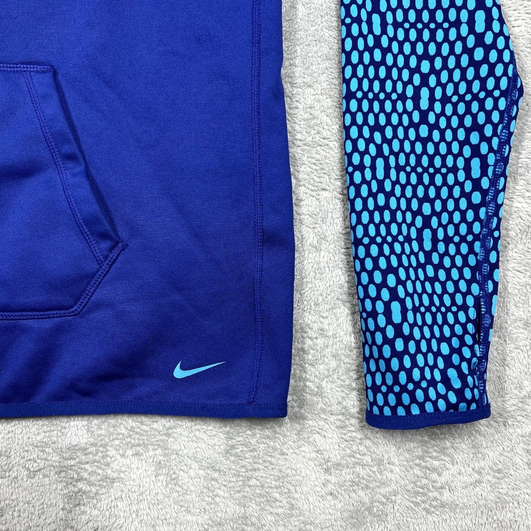 Nike Nike Therma-Fit Hoodie Women's M Blue Just Do It Graphic Pullover All Seasons Sports Regular Size M / US 6-8 / IT 42-44 - 2 Thumbnail