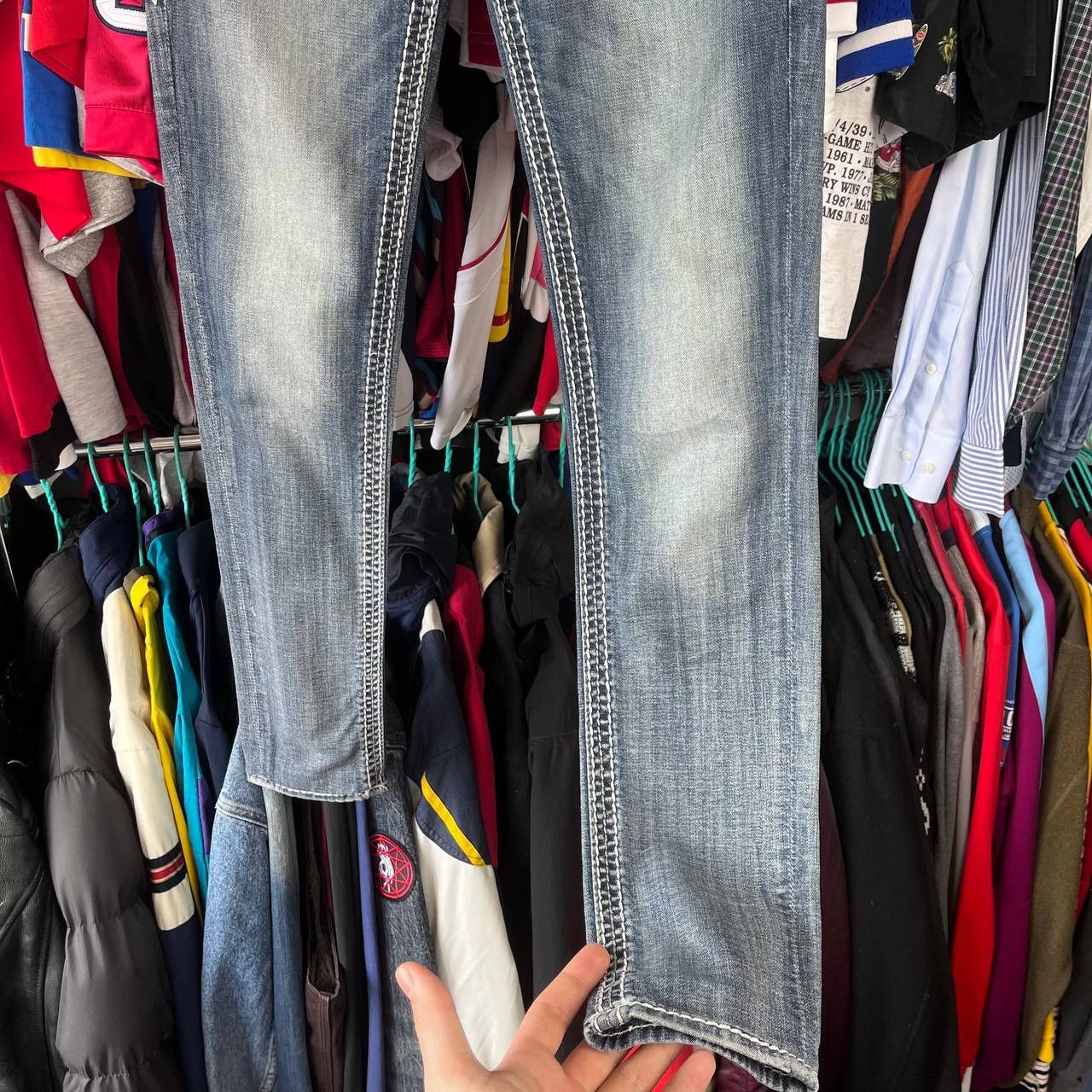 Rock Revival Vintage Rock Revival Printed Blue Denim Skinny Pants Y2K Size 29" - 11 Thumbnail