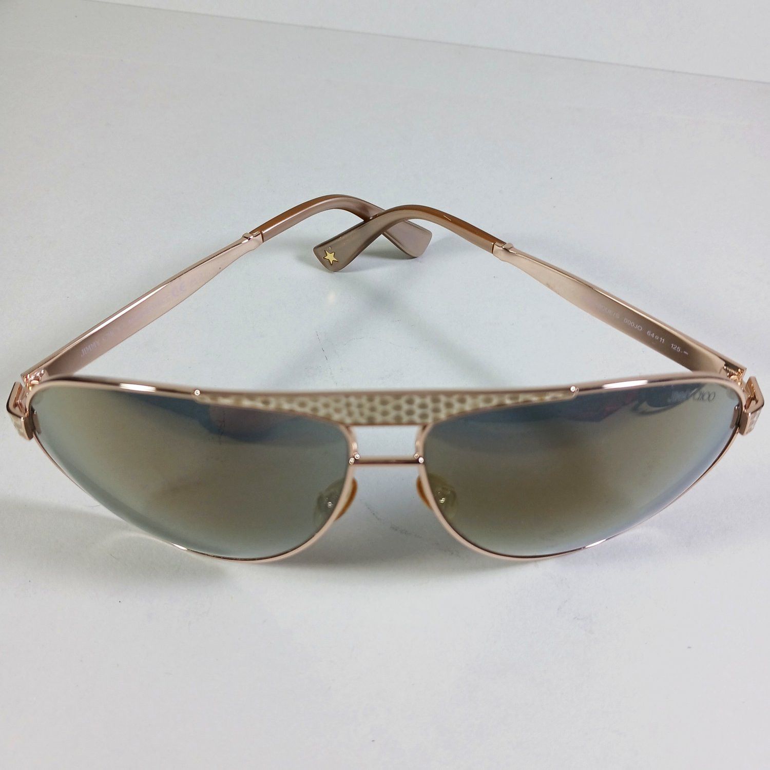 Designer × Jimmy Choo Jimmy Choo Dominique/S 000JO Aviator Sunglasses in Case Size ONE SIZE - 7 Thumbnail