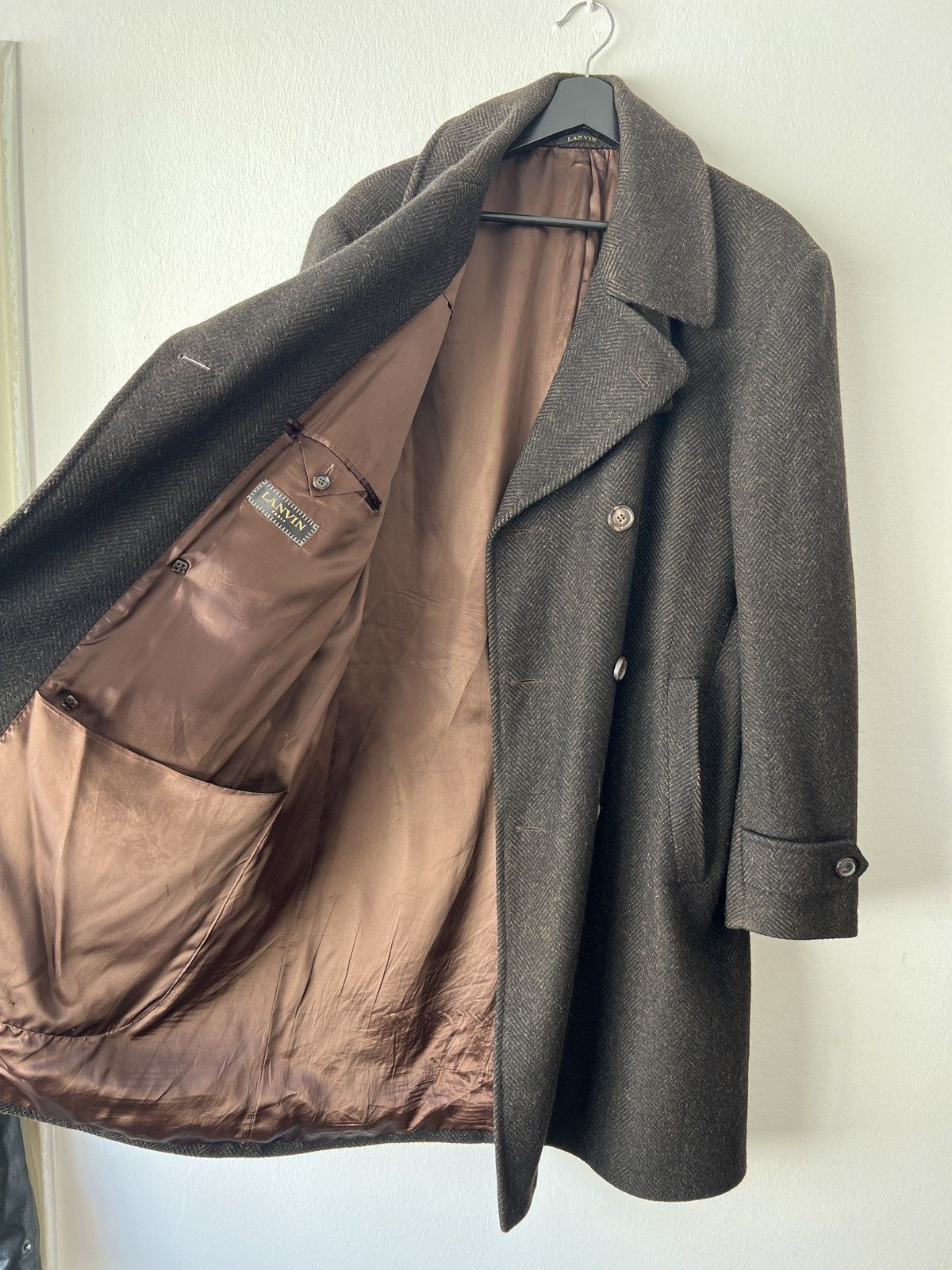 Designer × Lanvin × Vintage Rare Vintage Lanvin Double-Breasted Cashmere Wool Coat Size US M / EU 48-50 / 2 - 6 Thumbnail
