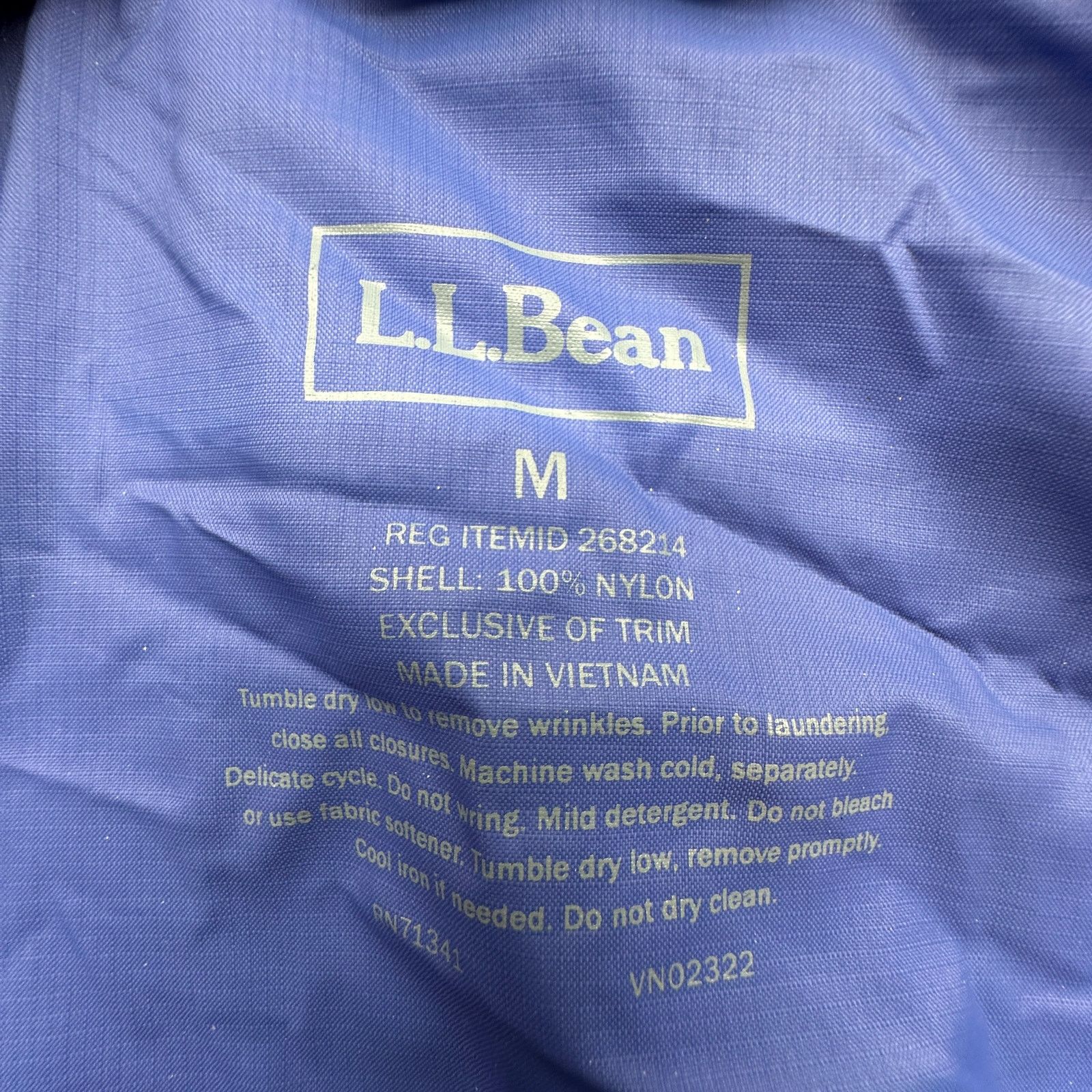 L.L. Bean LL Bean Ripstop Nylon Windbreaker Jacket Womens Medium Blue Size M / US 6-8 / IT 42-44 - 3 Thumbnail