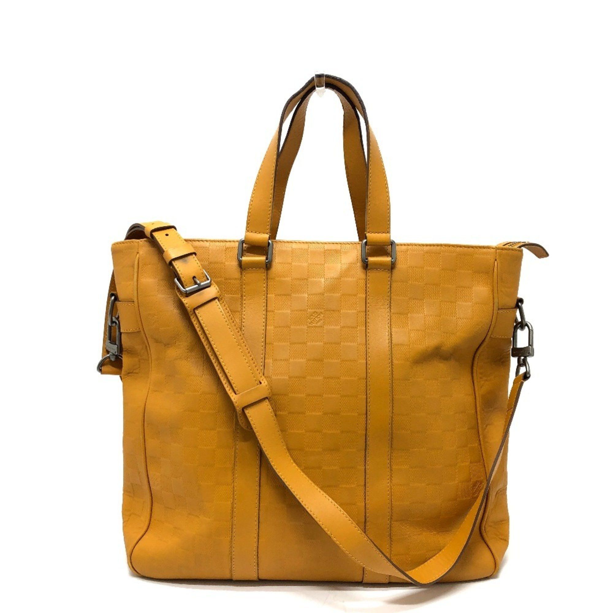 Louis Vuitton LOUIS VUITTON N41228 Damier Infini Tadao Bag Tote Leather Men's Solar Yellow Size ONE SIZE - 1 Thumbnail