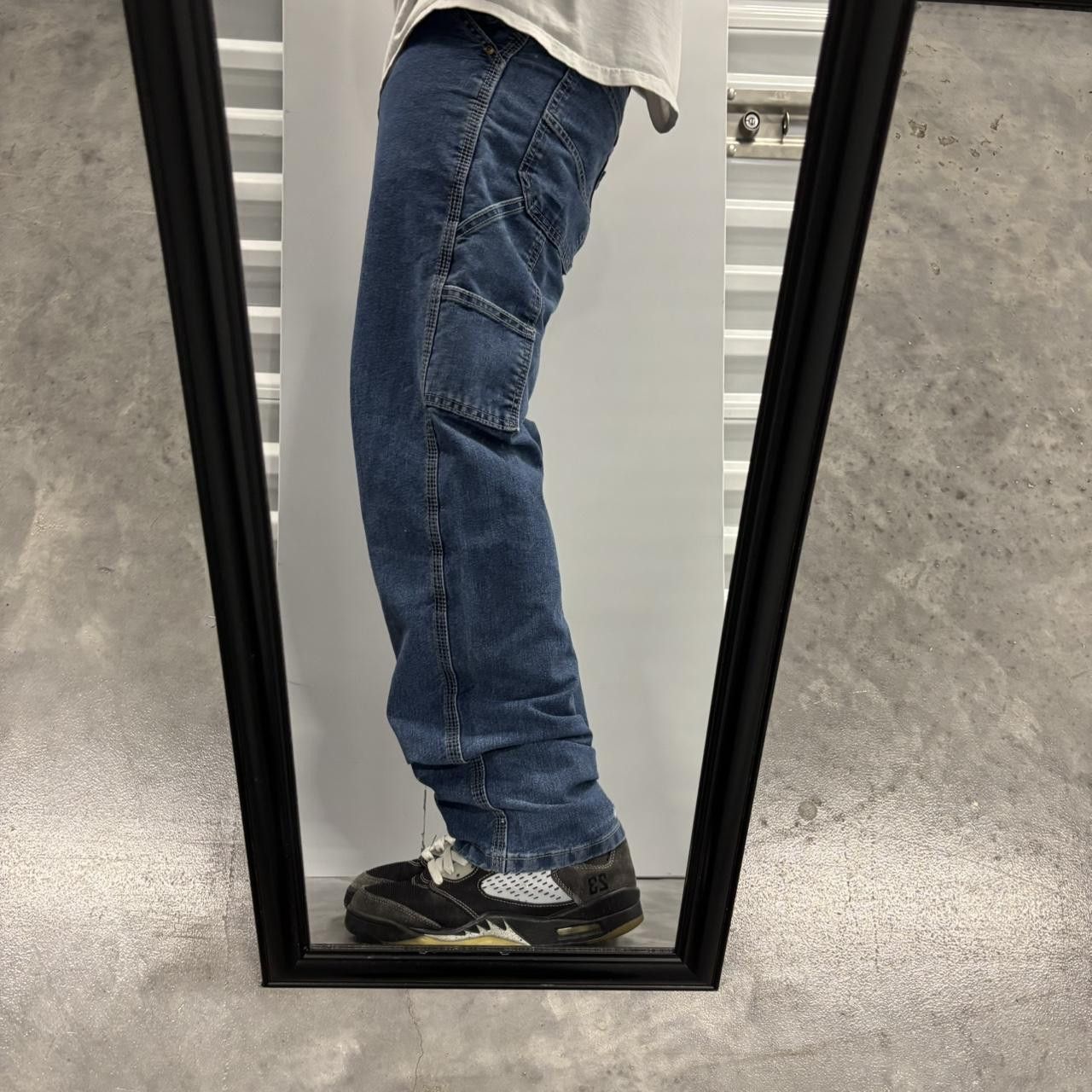 Japanese Brand × Vintage Crazy Vintage Y2K/2000s Dark Blue Wash Carpenter Denim Jeans! Size US 28 / EU 44 - 2 Thumbnail
