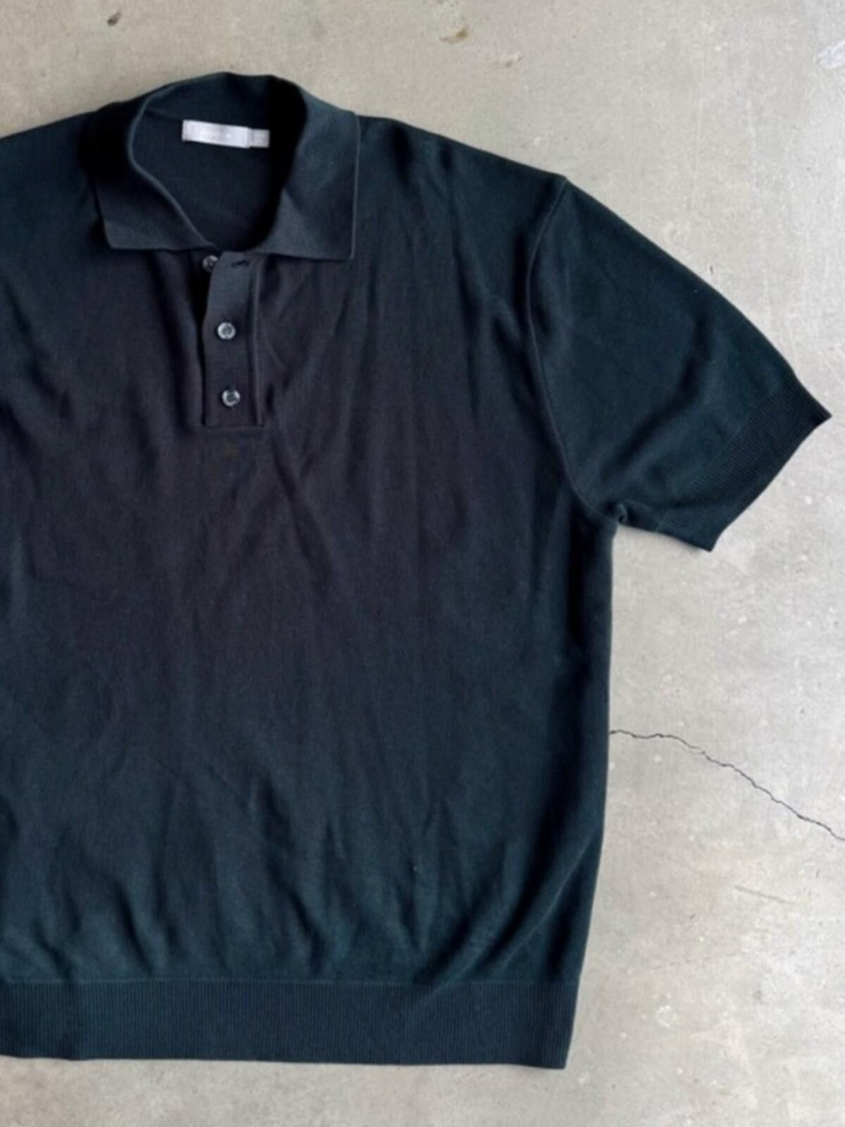 (multee)project Project M / Collared Knit Polo Shirt / dark green Size US M / EU 48-50 / 2 - 1 Thumbnail