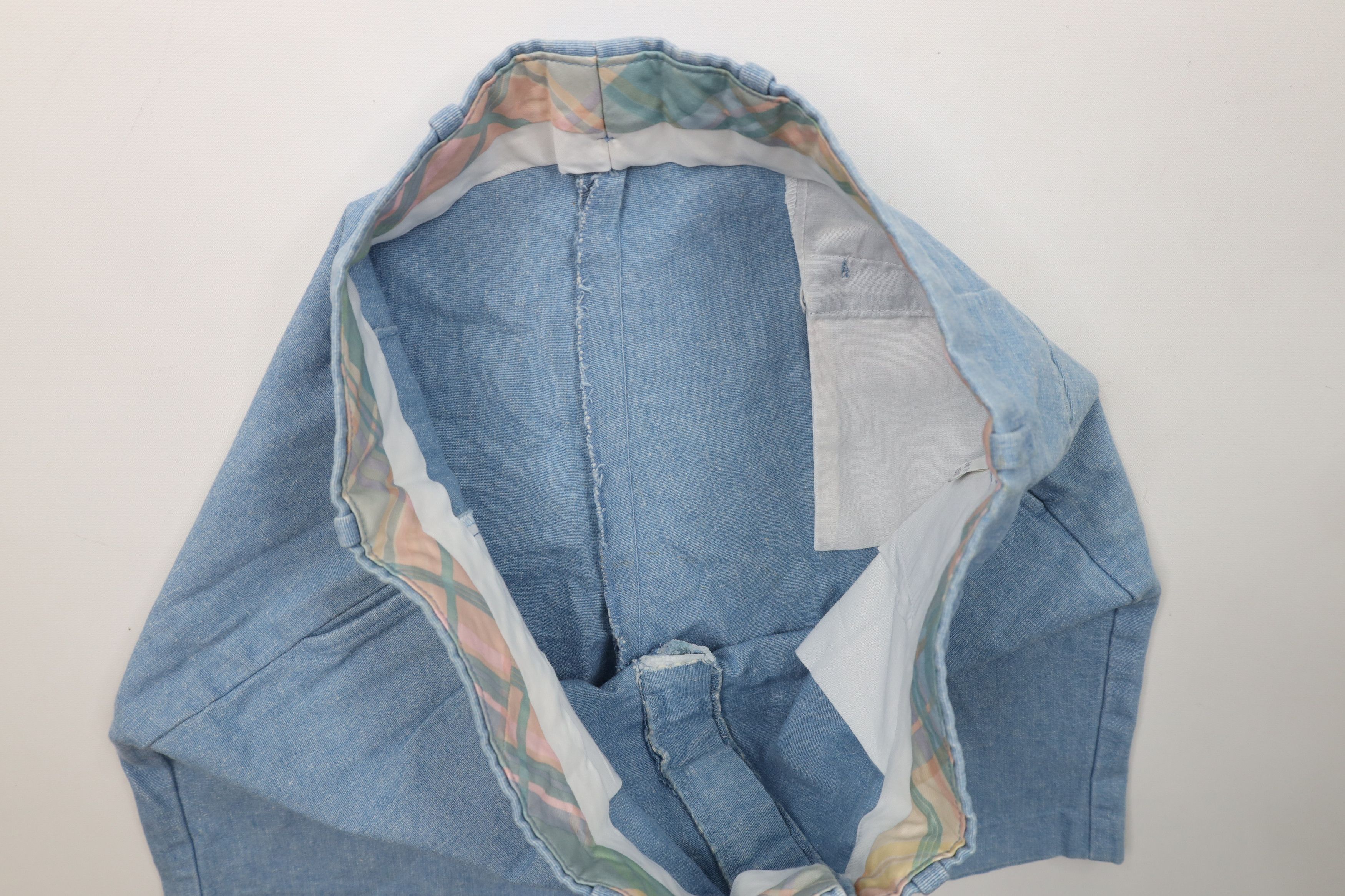 Vintage Vintage 70s Streetwear Chambray Denim Above Knee Shorts Size US 34 / EU 50 - 9 Thumbnail