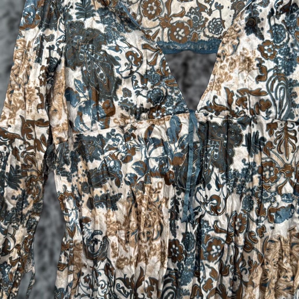 Vintage VINTAGE B. Moss Y2K Blouse Paisley Floral Boho Peasant Stretch L XL? (Note: ensure exact from original) Size L / US 10 / IT 46 - 1 Thumbnail