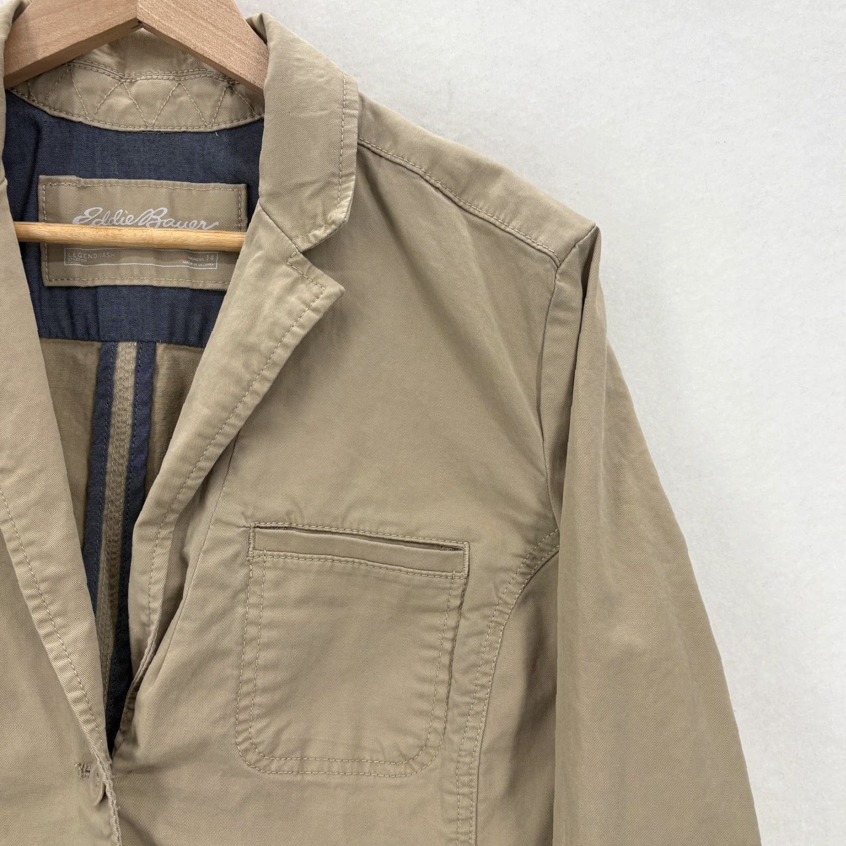 Eddie Bauer Eddie Bauer Blazer Womens 14 Beige Cotton Utility Jacket Legen d Wash? Size XL / US 12-14 / IT 48-50 - 2 Thumbnail