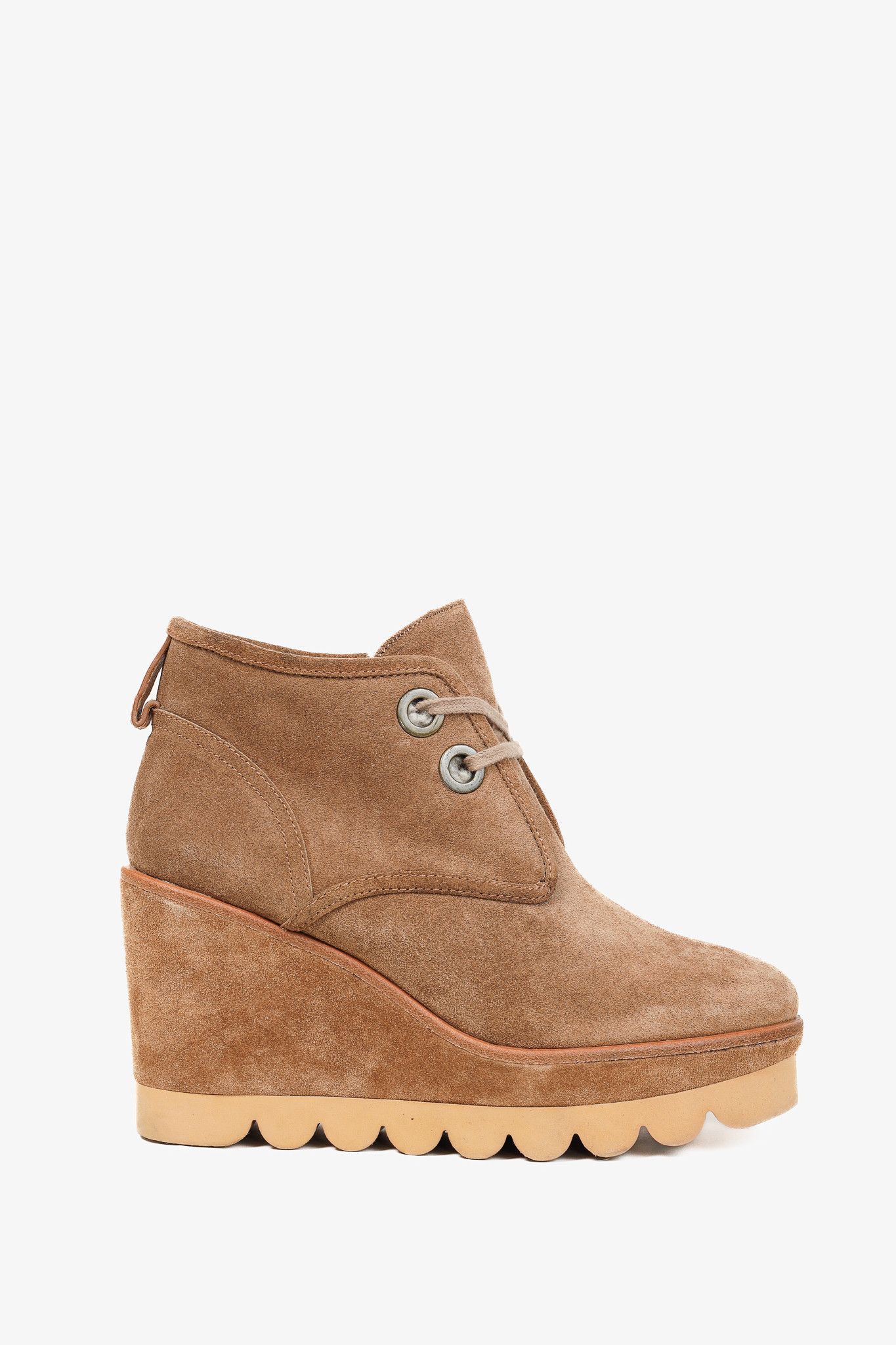 See by Chloe See by Chloe Ethel Shearling-Lined Suede Wedge Booties Size US 8.5 / IT 38.5 - 1 Thumbnail