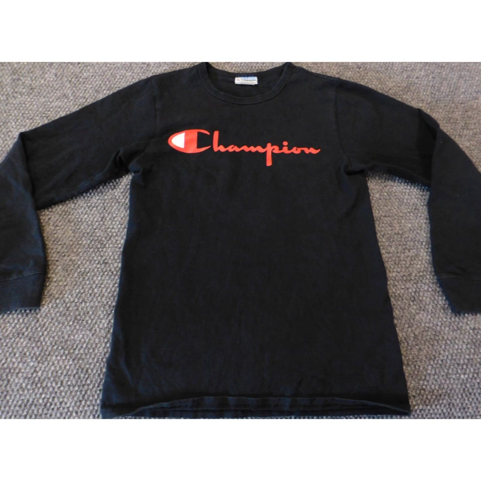 Champion Champion Mens Shirt S Black logo classic long sleeve Size US S / EU 44-46 / 1 - 2 Thumbnail