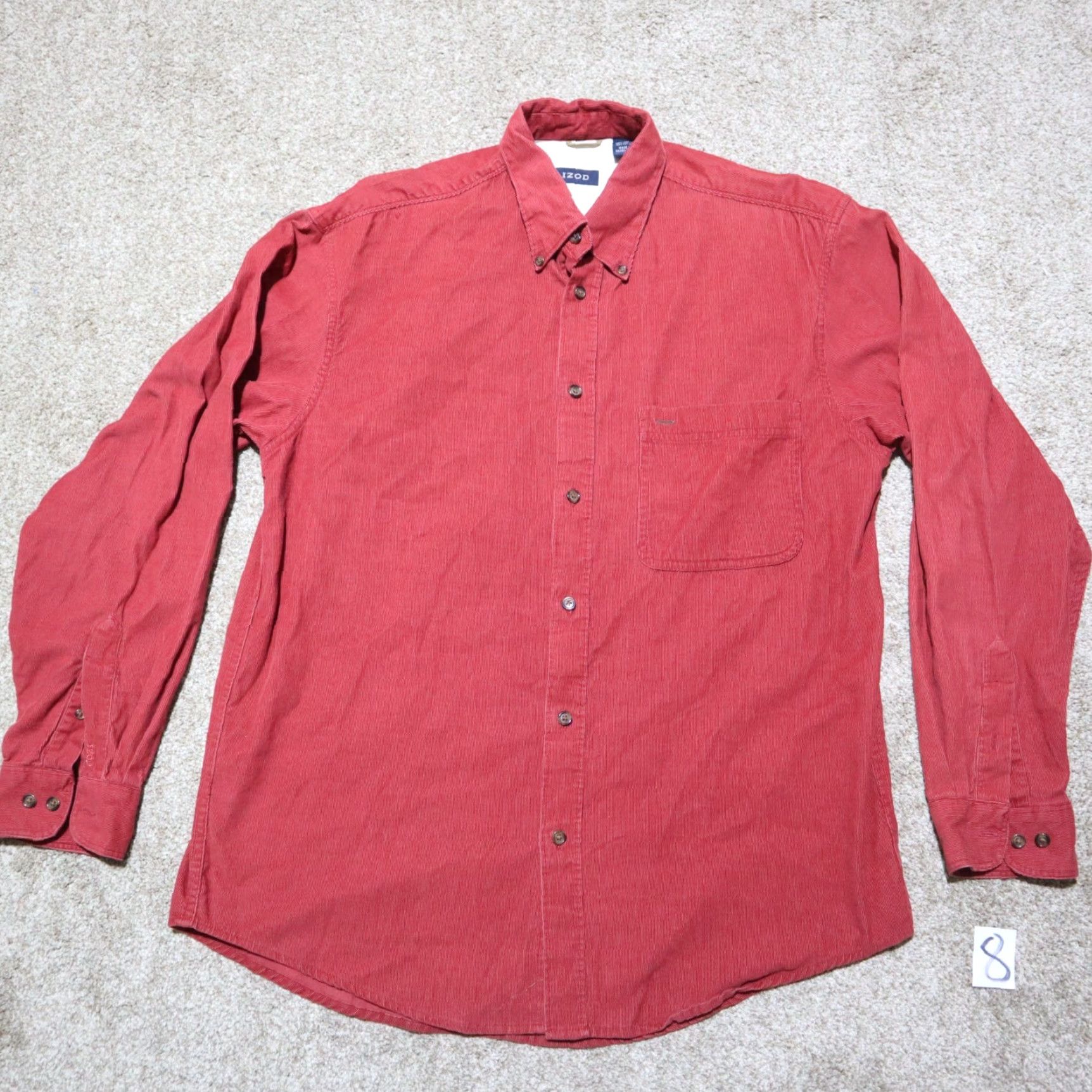 Izod IZOD Shirt Red Long Sleeve Button-Up 100% Cotton Adult Men's Size M Medium Size US M / EU 48-50 / 2 - 2 Thumbnail