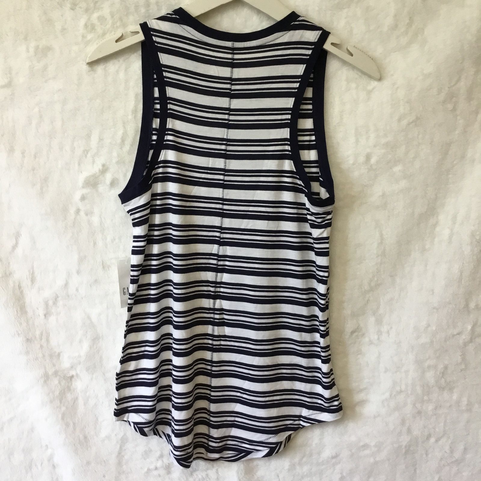 Gap GAP Navy and White Luxe Stripe Tank Size S / US 4 / IT 40 - 3 Thumbnail