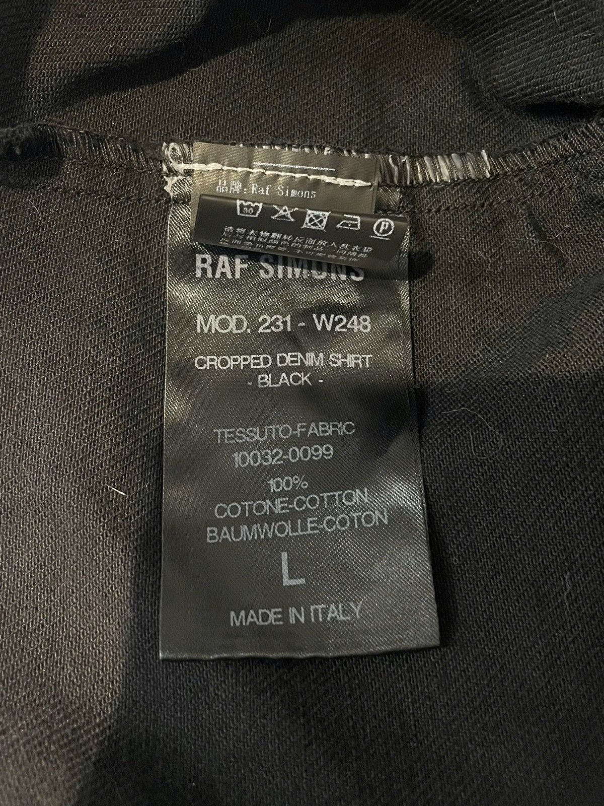 Raf Simons Raf Simons Women's Cropped Denim Shirt in Black Size US L / EU 52-54 / 3 - 6 Thumbnail