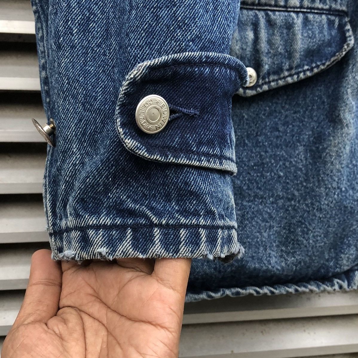 Edwin Vintage Edwin Distressed Denim Chore Work Jacket Size US L / EU 52-54 / 3 - 14 Thumbnail
