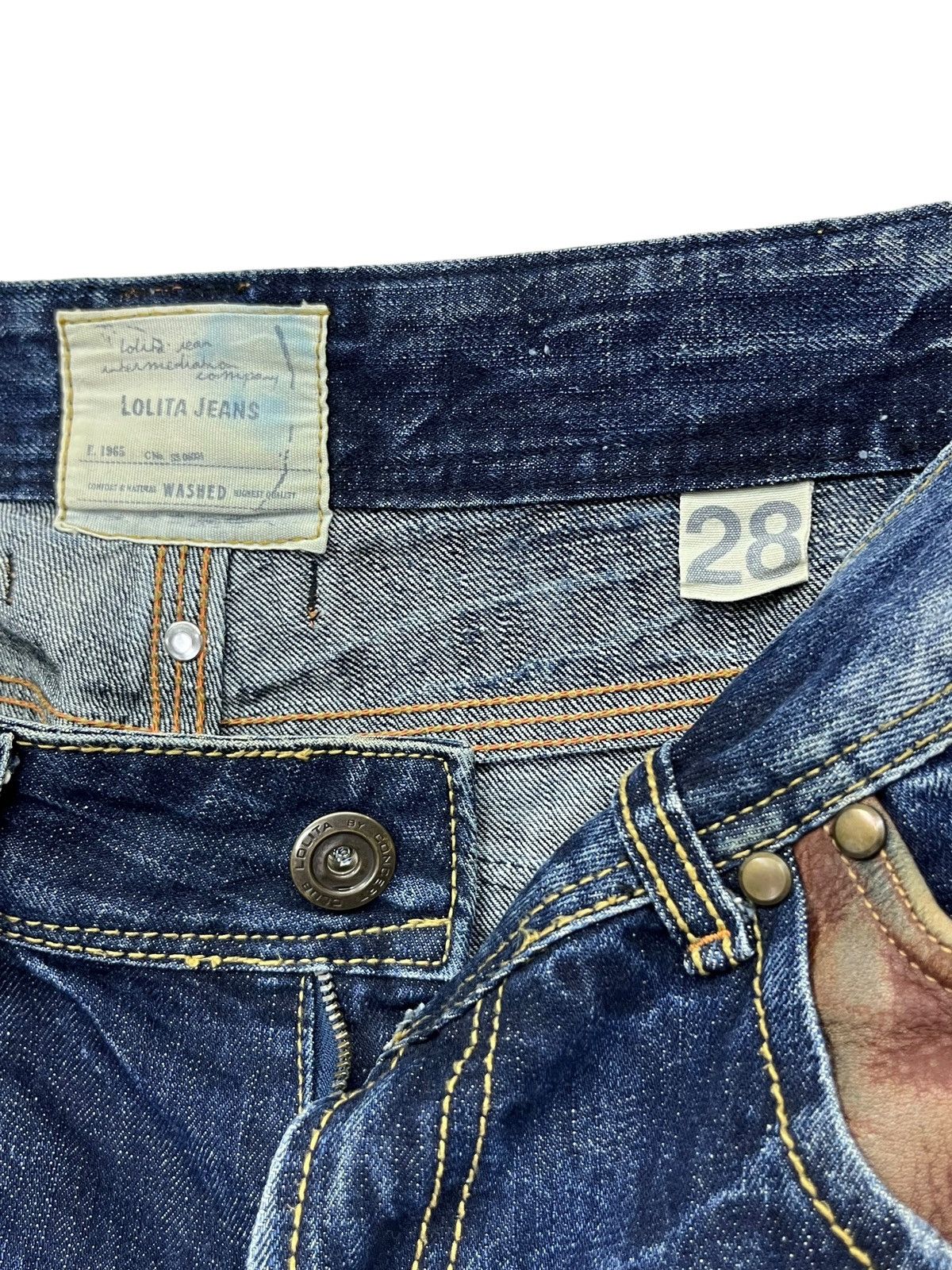 Beauty Beast 🔥LOLITA Vintage Exotic Washed Denim Sick Flare Jeans Size US 30 / EU 46 - 17 Thumbnail