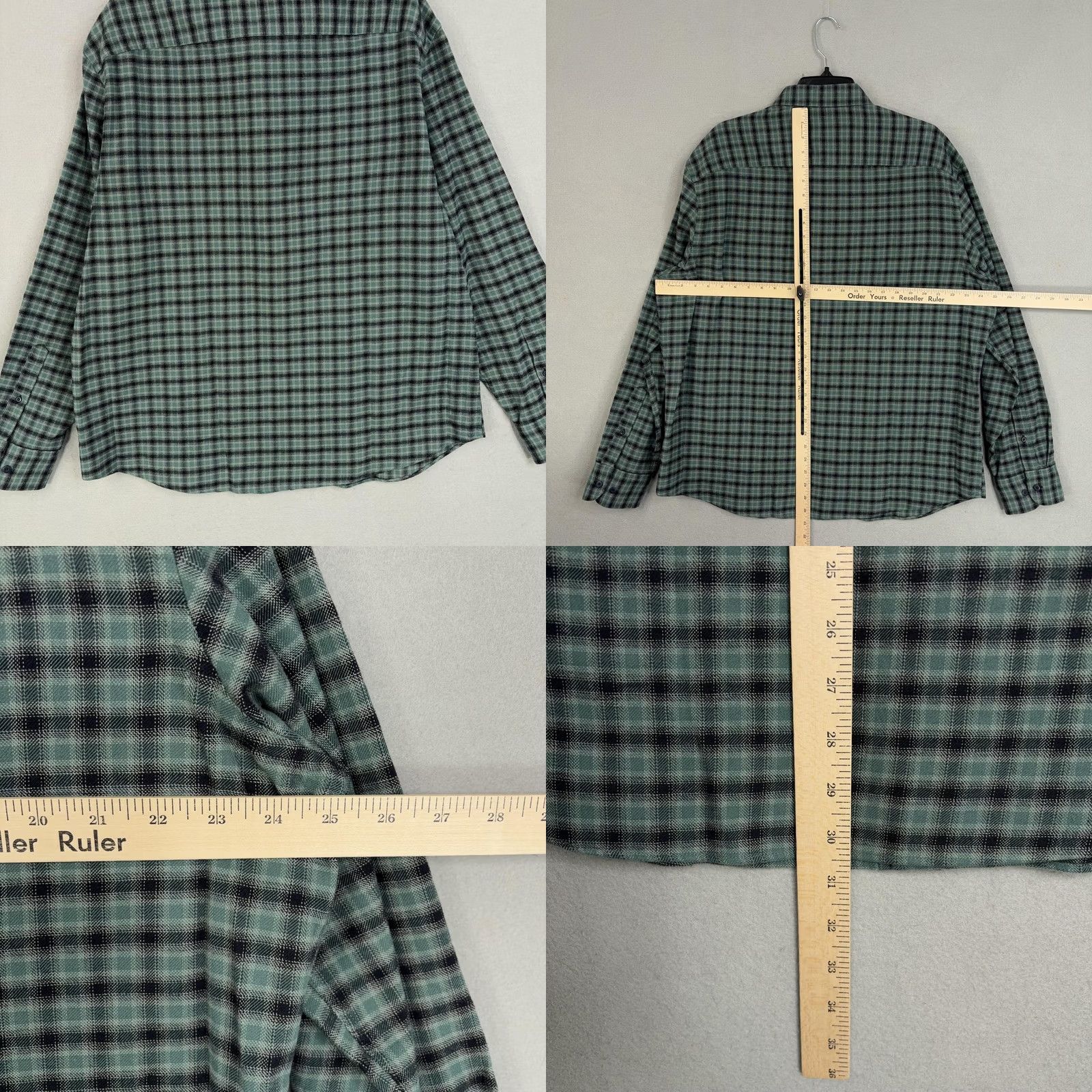 UNTUCKit UNTUCKit Shirt Mens 2XL Green Plaid Flannel Long Sleeve Button Front Casual Size US XXL / EU 58 / 5 - 8 Thumbnail