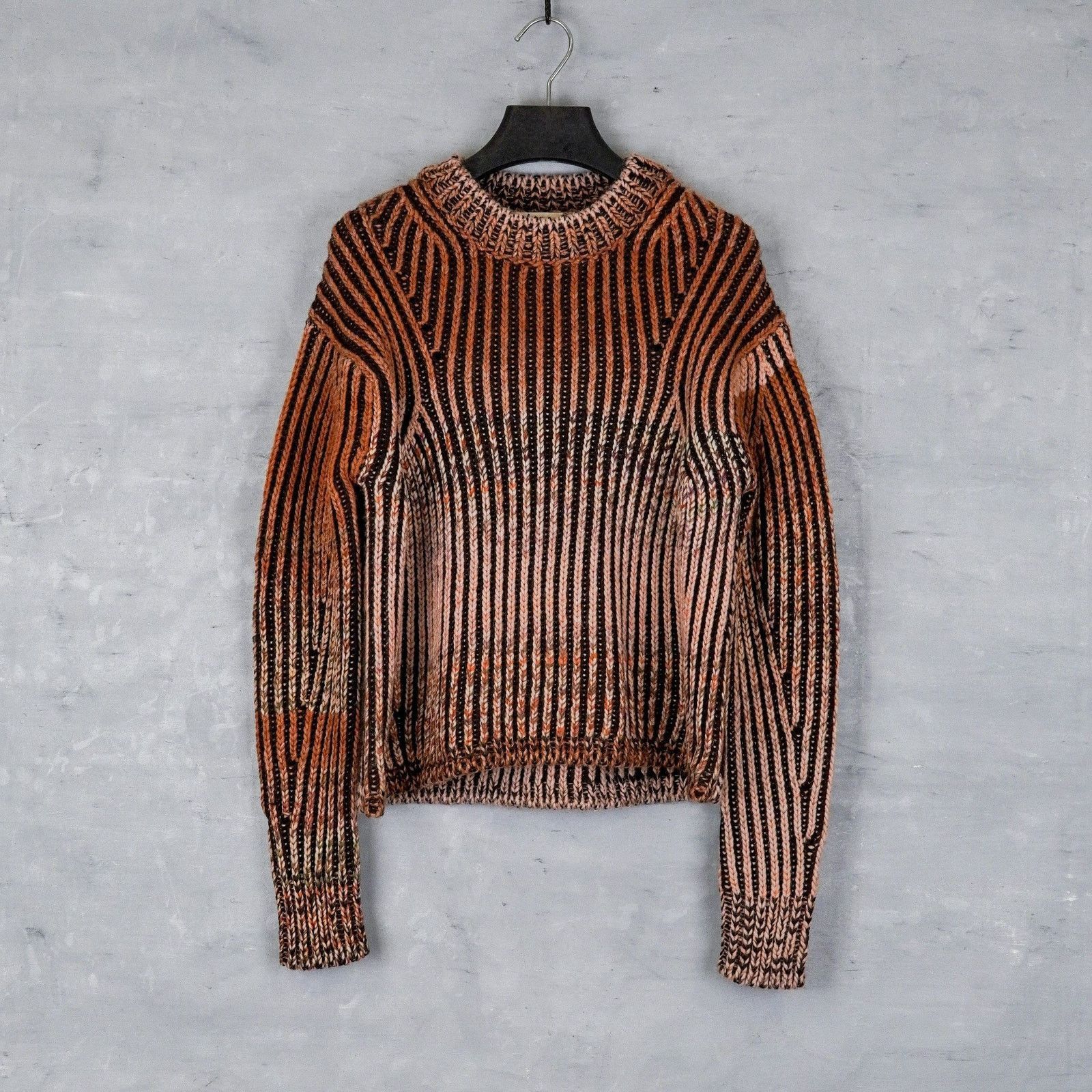 Acne Studios Acne studios brown ribbed knit wool blend jumper sweater Size S / US 4 / IT 40 - 1 Thumbnail