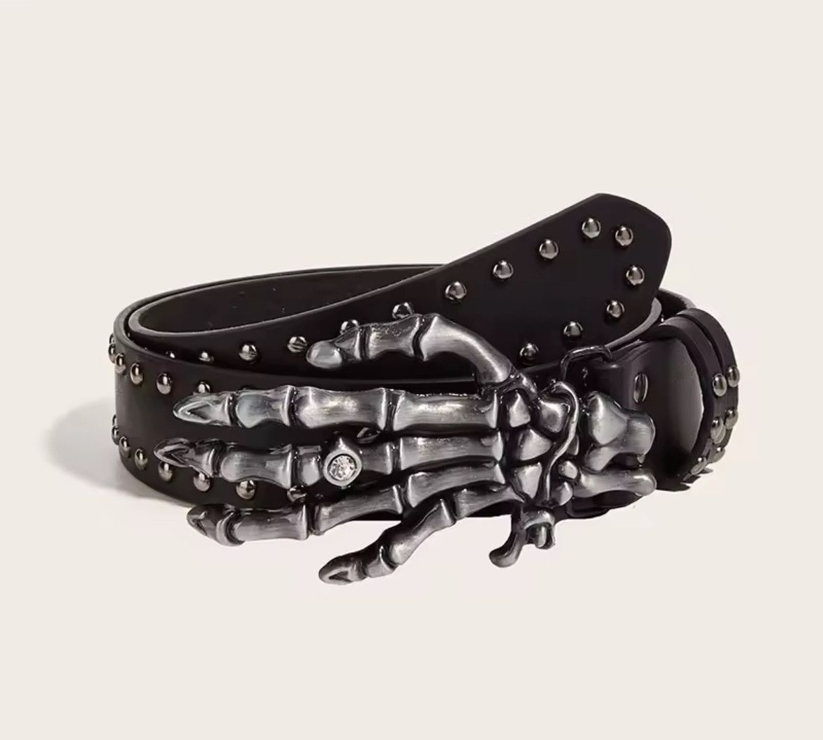 Japanese Brand Unisex Trendy Gothic Punk Skulls Buckle Belt Size 32 - 1 Thumbnail