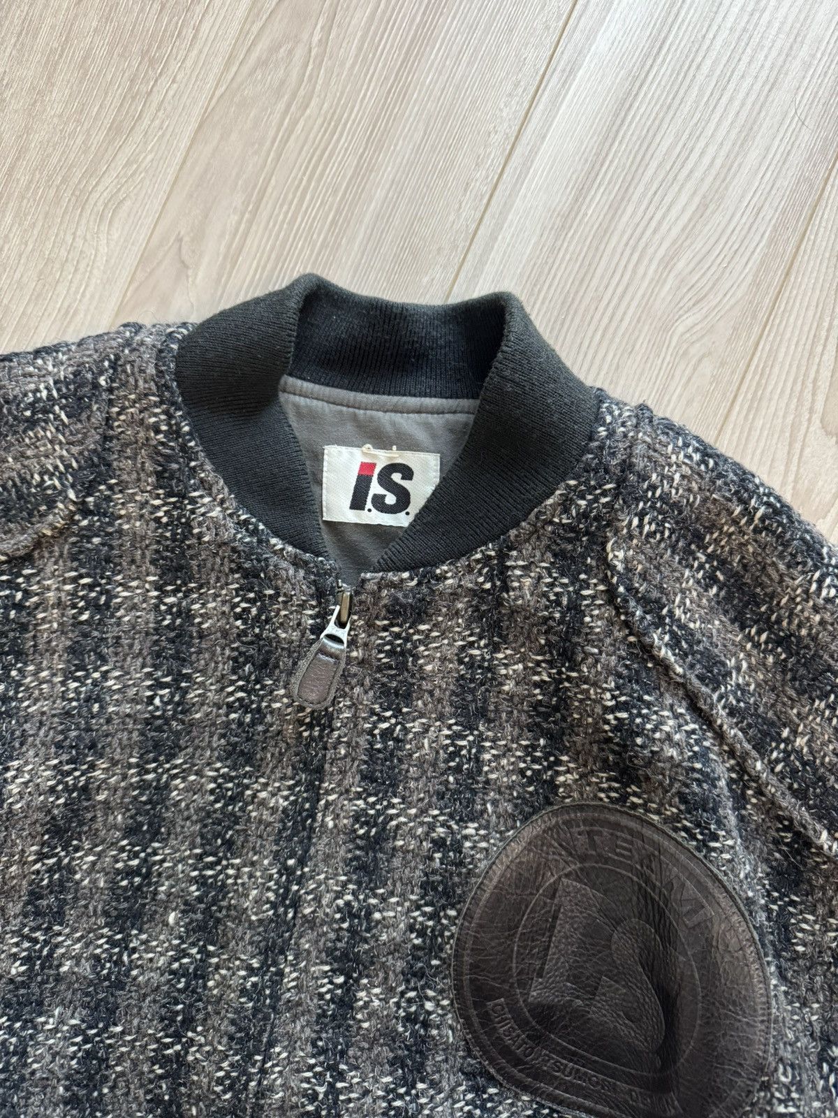 Issey Miyake Issey Miyake x Tsumori Chisato 80s IS TEAM Logo Tweed Jacket Size US M / EU 48-50 / 2 - 10 Thumbnail