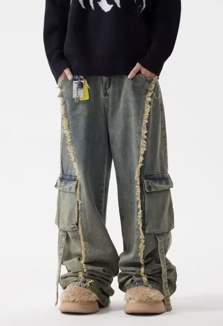 Japanese Brand × Jean Light Wash Multi-pocket Stacked Jeans Size US 30 / EU 46 - 2 Thumbnail
