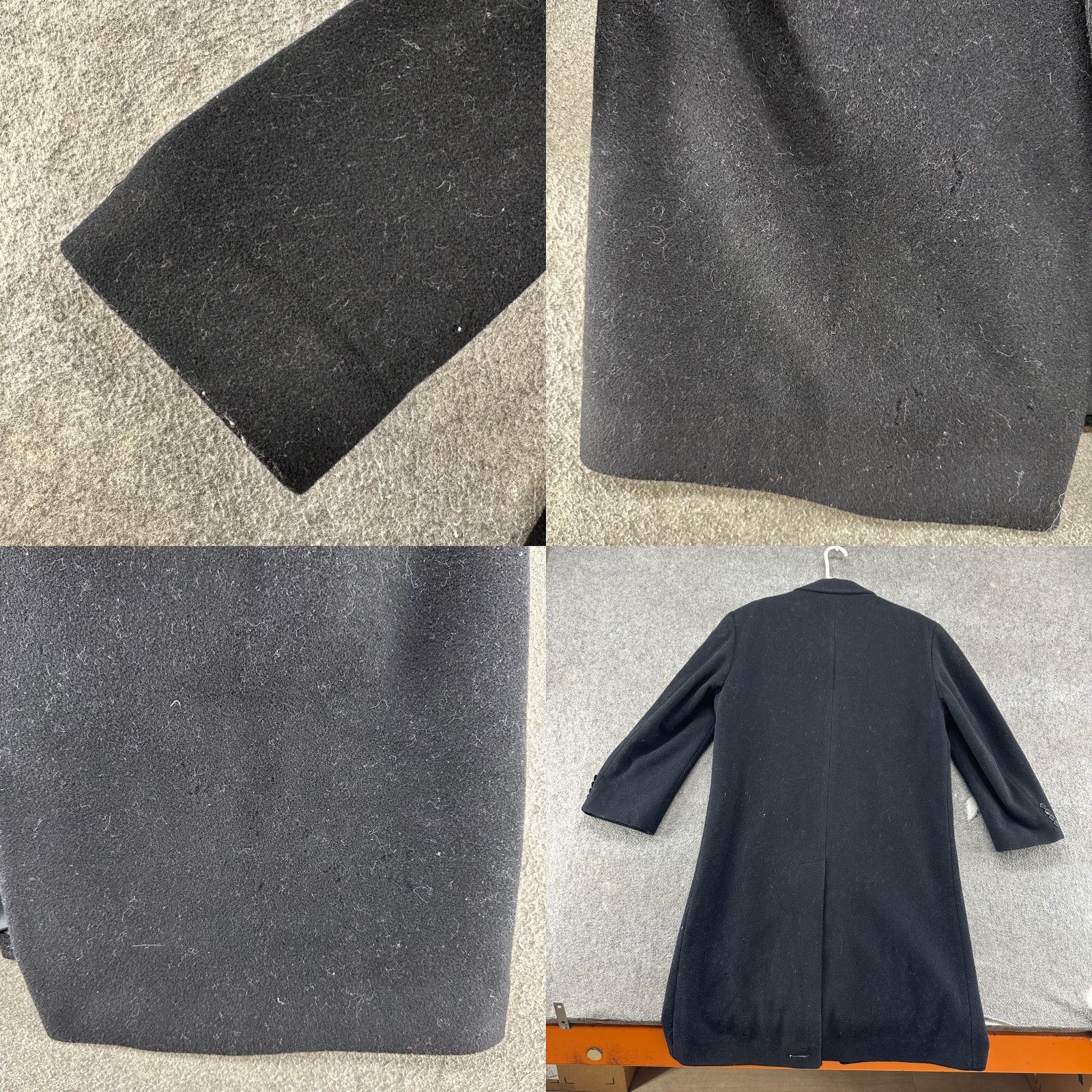 Kasper VINTAGE Kasper Coat Mens L Black Long Cashmere Blend Button Up Open 80s Classic Overcoat Long Sleeve Size US L / EU 52-54 / 3 - 9 Thumbnail