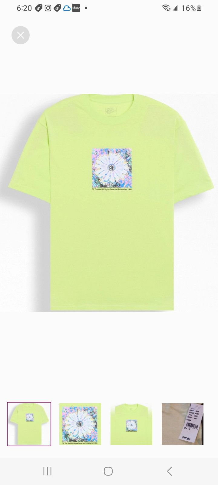 Vans Vans Digital Flower T-Shirt Size US L / EU 52-54 / 3 - 1 Thumbnail