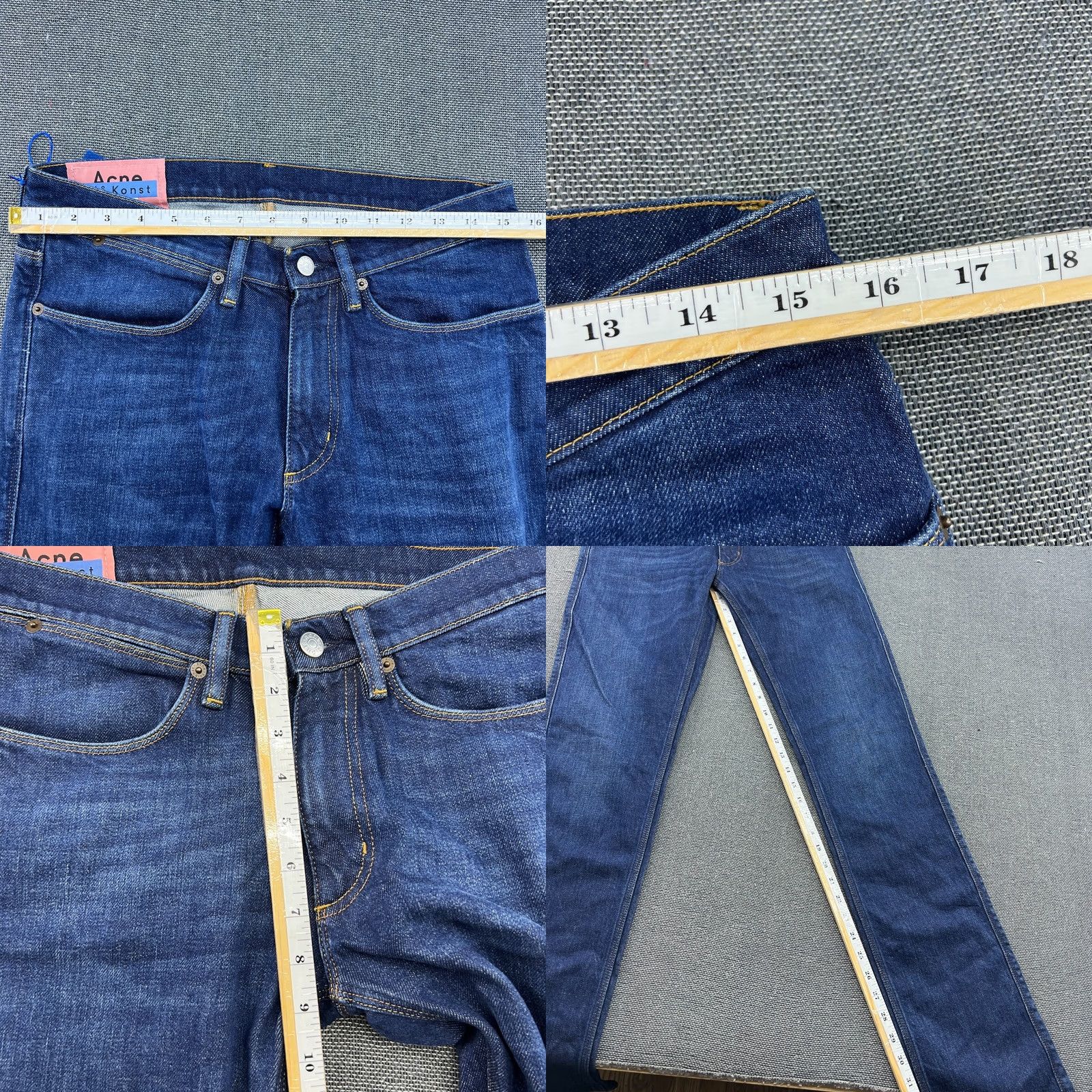 Acne Studios Acne Studios Jeans Mens W32 L34 Denim Straight Low Rise Dark Blue Bla Konst Slim Regular Size 32 Blue 100% Cotton Denim Jeans Mens Size US 30 / EU 46 - 9 Thumbnail