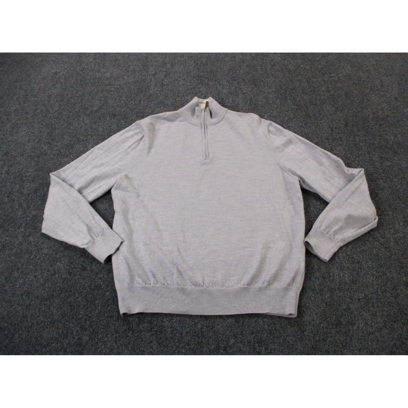 CO COLLARS & CO. Sweater Men 2XL Mock Neck Solid Wool Pullover Casual Winter Fall Preppy Golf Tennis Walking Mens Size US XXL / EU 58 / 5 - 2 Thumbnail
