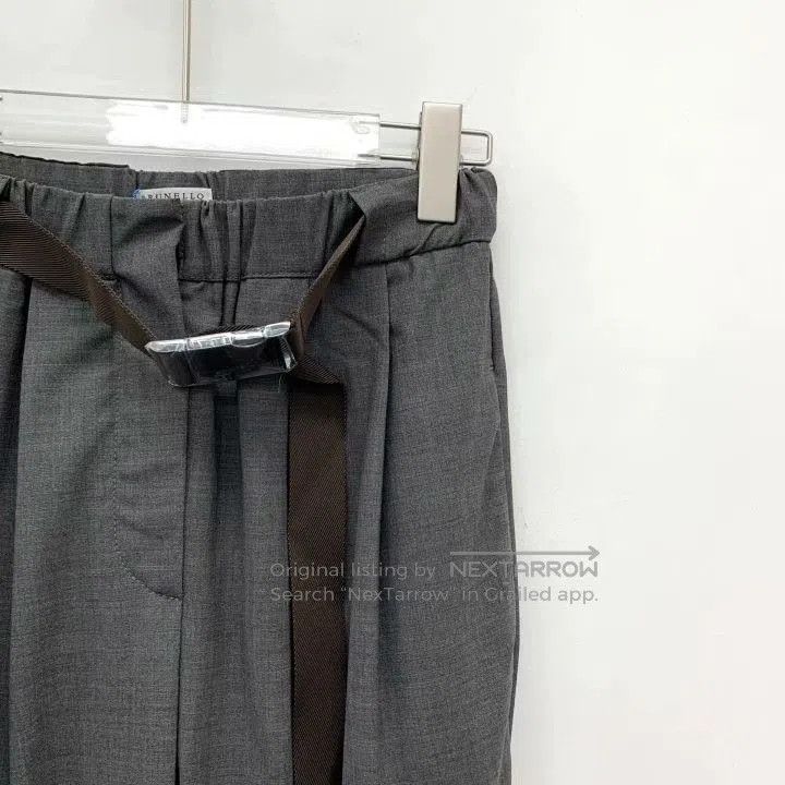 Brunello Cucinelli Brunello Cucinelli Gray Wool Belted Trousers. Size 28" / US 6 / IT 42 - 3 Thumbnail
