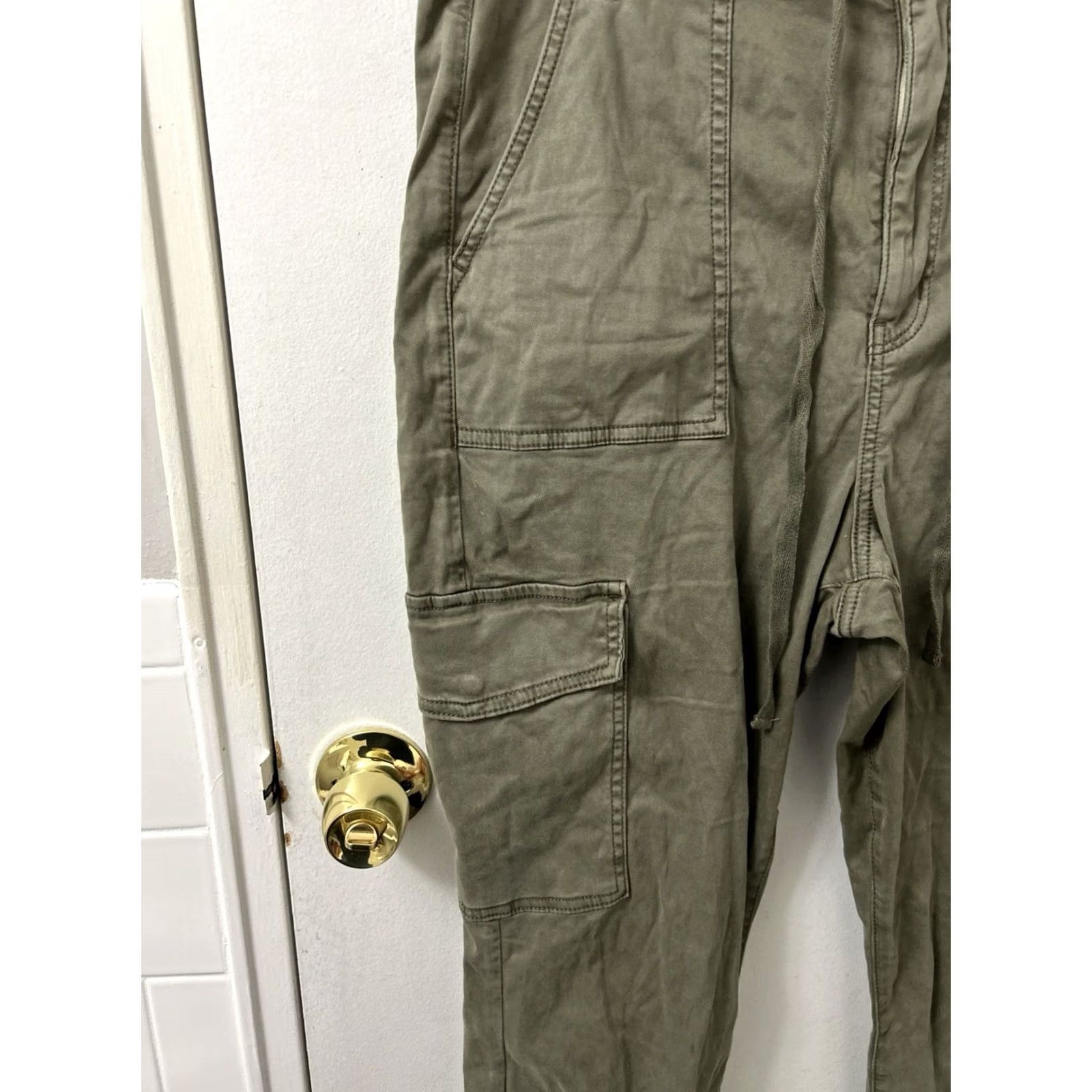 American Eagle Outfitters VINTAGE American Eagle Outfitters Curvy Super Hi-Rise Jegging Womens 16x30 Green Cargo Pants NWT Size 24" / US 00 / IT 34 - 4 Thumbnail