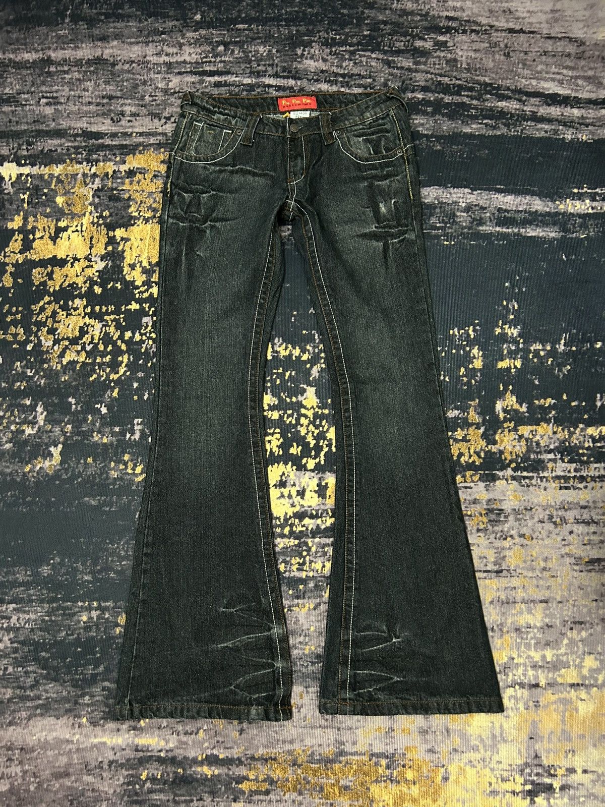 Tornado Mart Vintage PANTOMIME Clau Mark Flare Jeans Size 29" - 1 Thumbnail