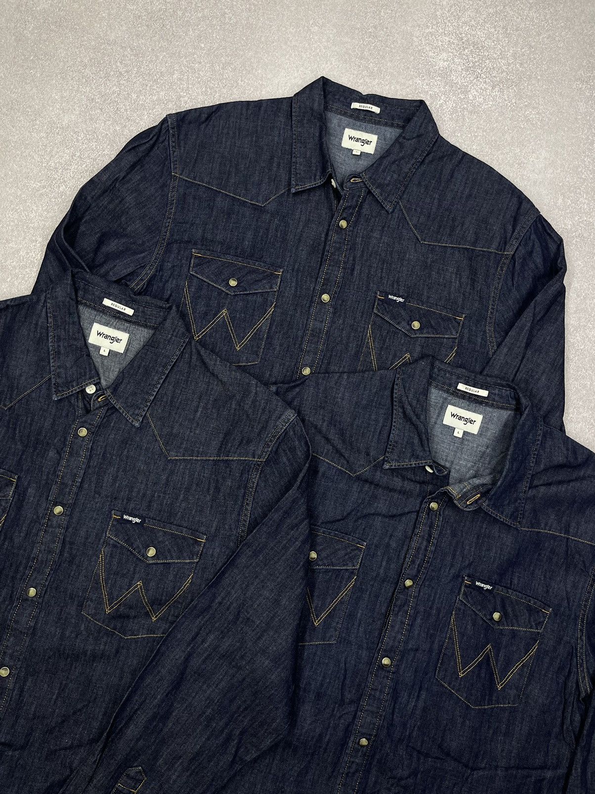Wrangler Mens Wrangler Western Denim Shirt Navy Size L Size US L / EU 52-54 / 3 - 6 Thumbnail