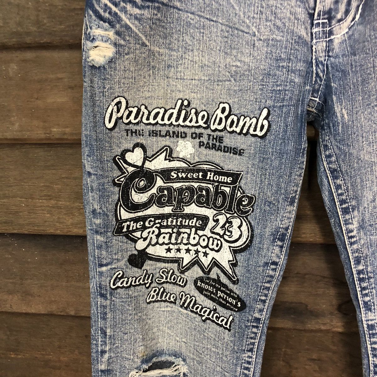 Japanese Brand Vintage Standard distressed ripped Blue Denim Pants #7381 Size 28" / US 6 / IT 42 - 6 Thumbnail