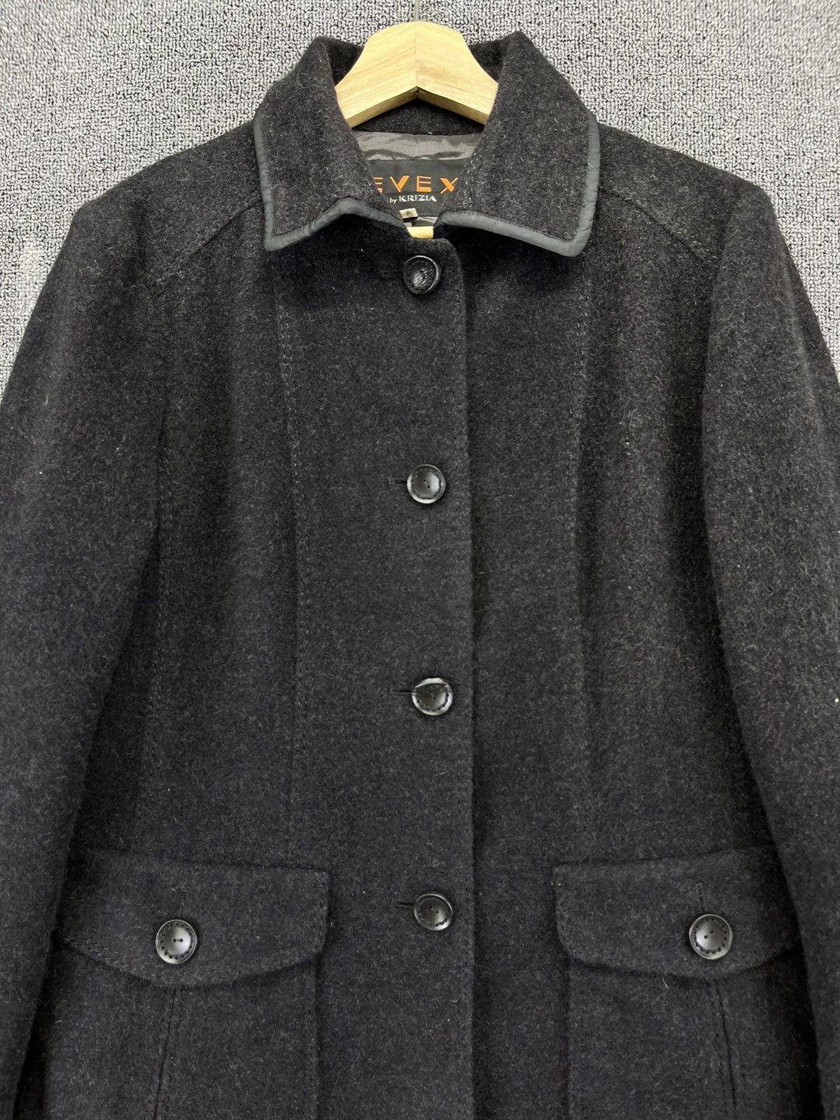 Krizia Vintage Evex by Krizia Button Up Black Wool Jacket Size M / US 6-8 / IT 42-44 - 4 Thumbnail