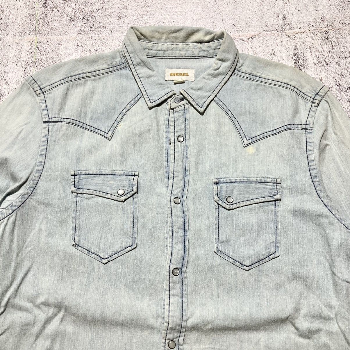 Diesel Vintage Diesel Cowboy Western Shirt Blue Washed Jeans Size US XL / EU 56 / 4 - 3 Thumbnail