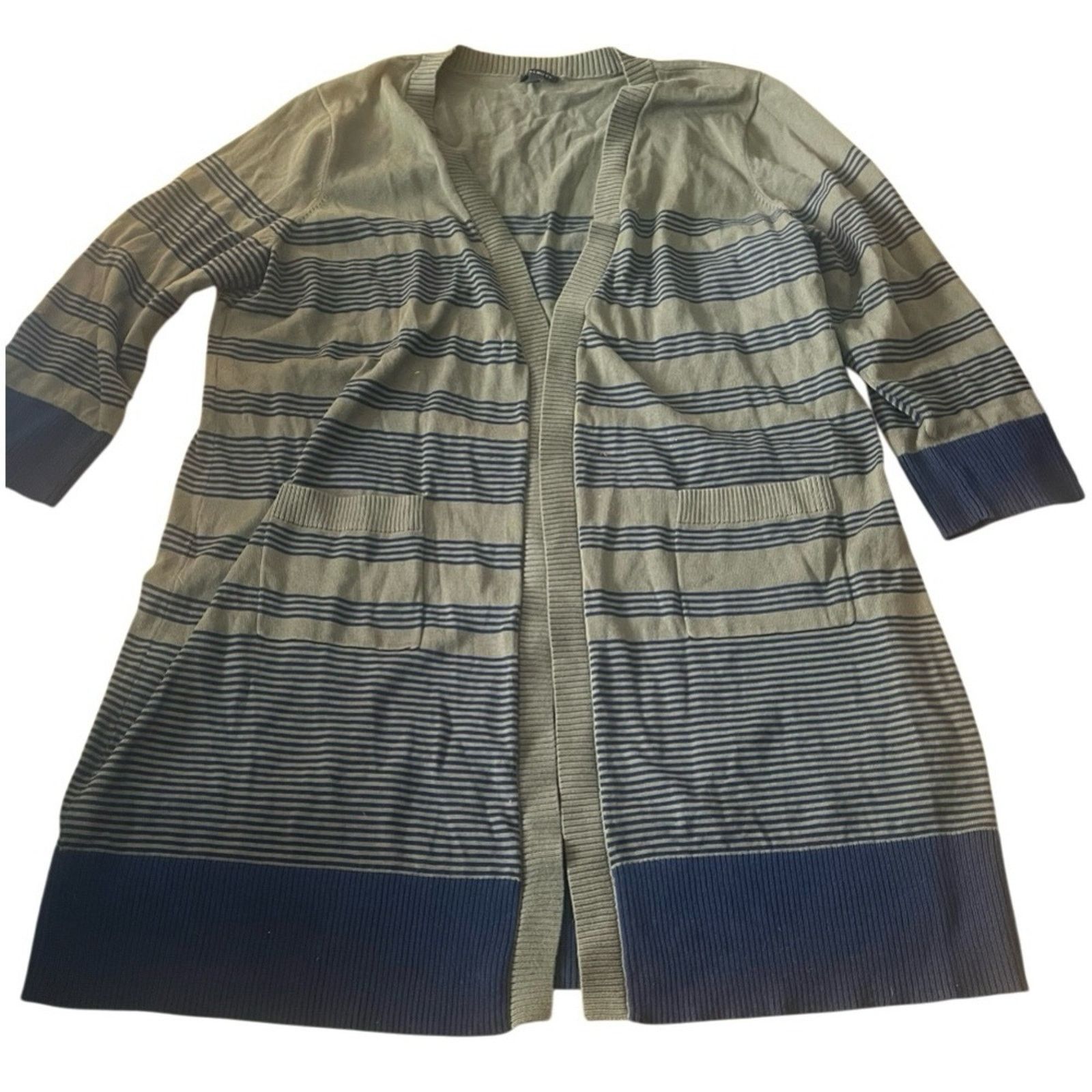 The Unbranded Brand Talbots Pima cotton open front cardigan with 2 pockets, XL Size XL / US 12-14 / IT 48-50 - 1 Thumbnail