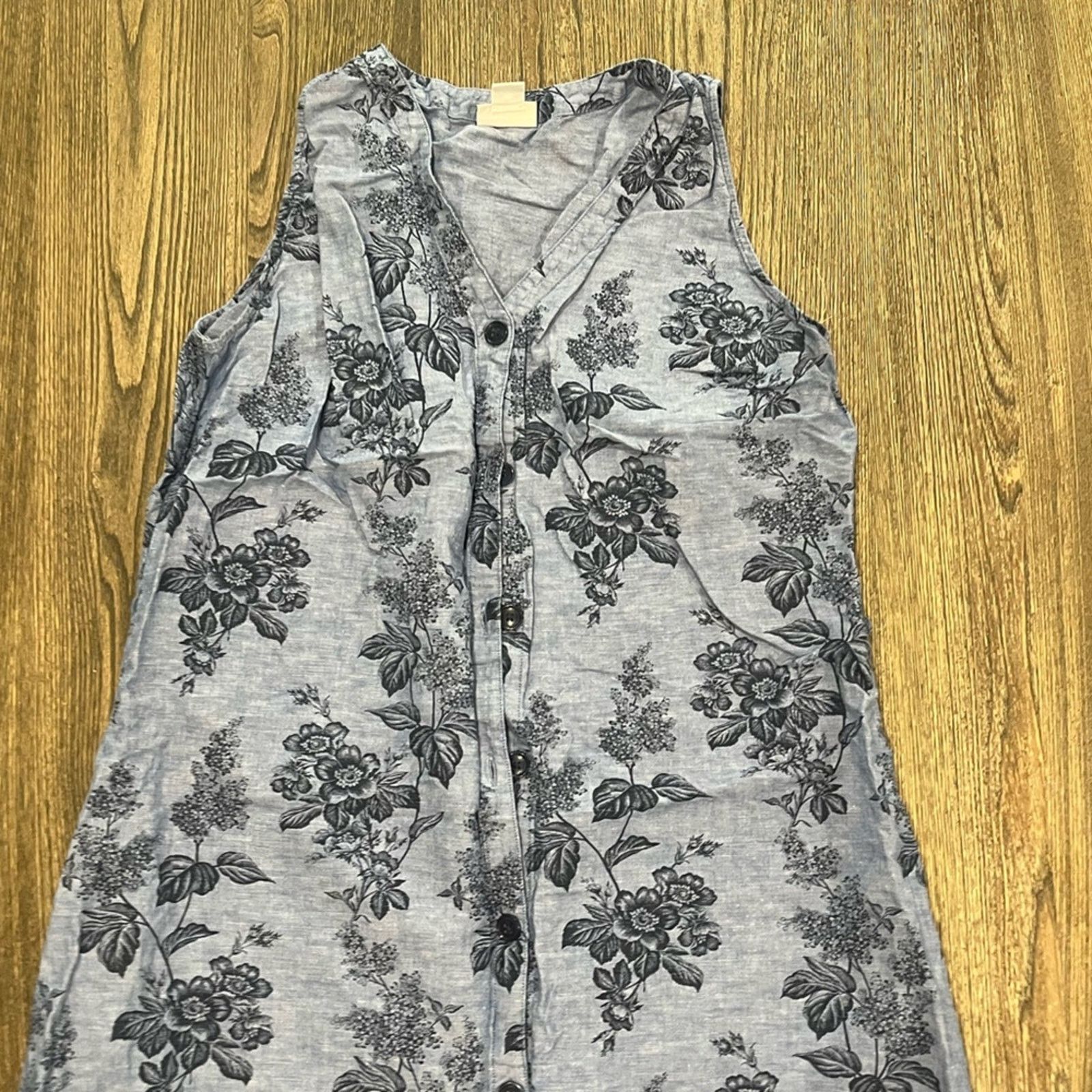 Vintage Liz Claiborne Midi Dress Sleeveles Button-Up Linen Size XXL Size XXL / US 16-18 / IT 52-54 - 3 Thumbnail