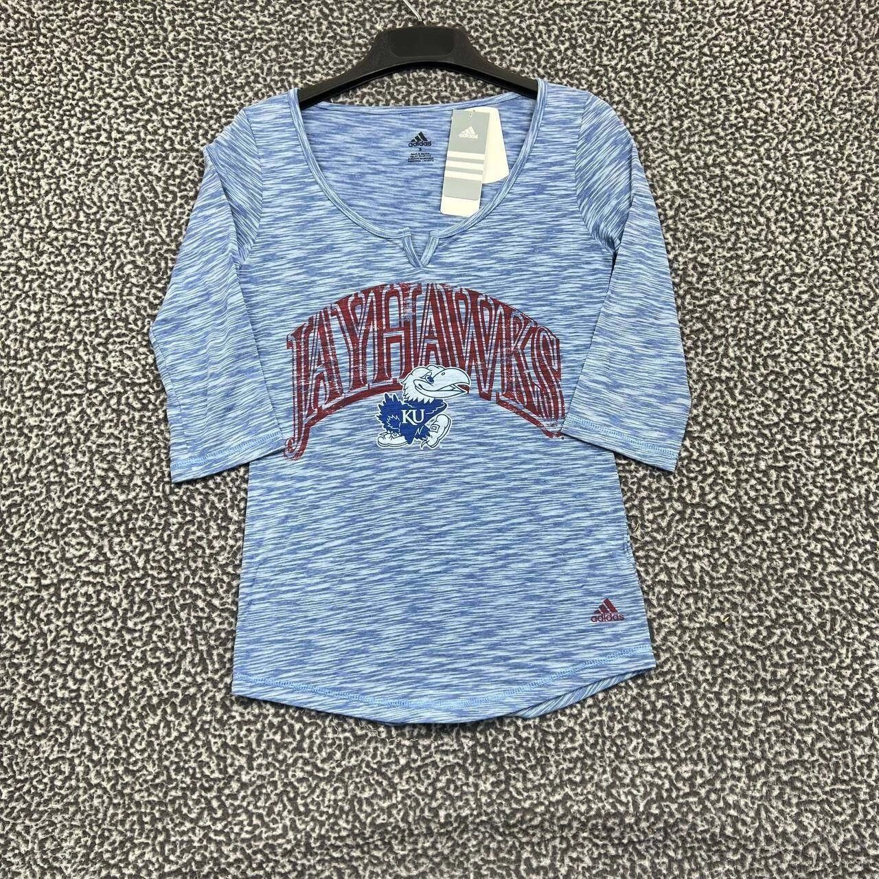 Adidas Kansas Jayhawks Shirt Women Adidas 3/4 Sleeve New S Size S / US 4 / IT 40 - 1 Thumbnail