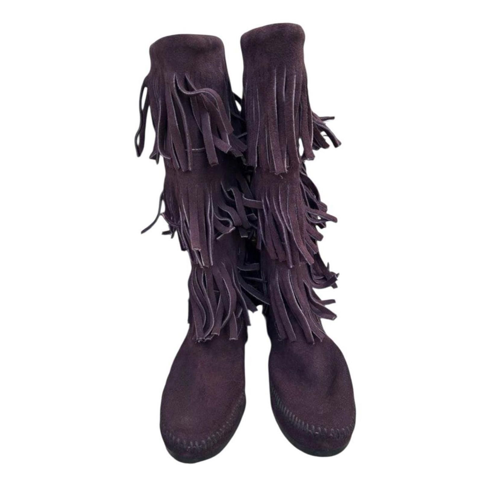 Other Western style fringe whimsy goth biker boots Size US 6 / IT 36 - 2 Thumbnail