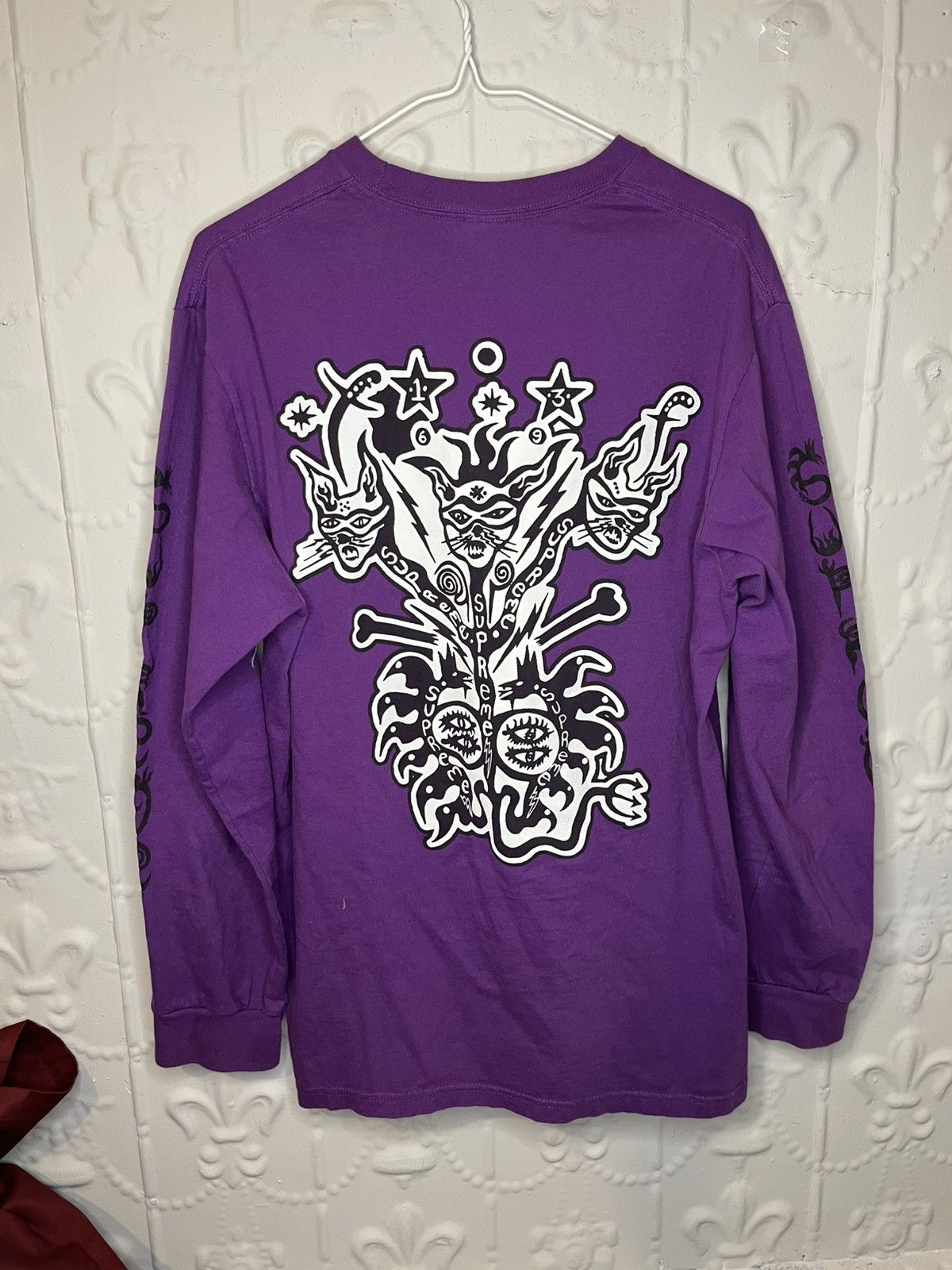 Supreme Supreme X Clayton Peterson Purple Long Sleeve Tee Size US M / EU 48-50 / 2 - 2 Thumbnail