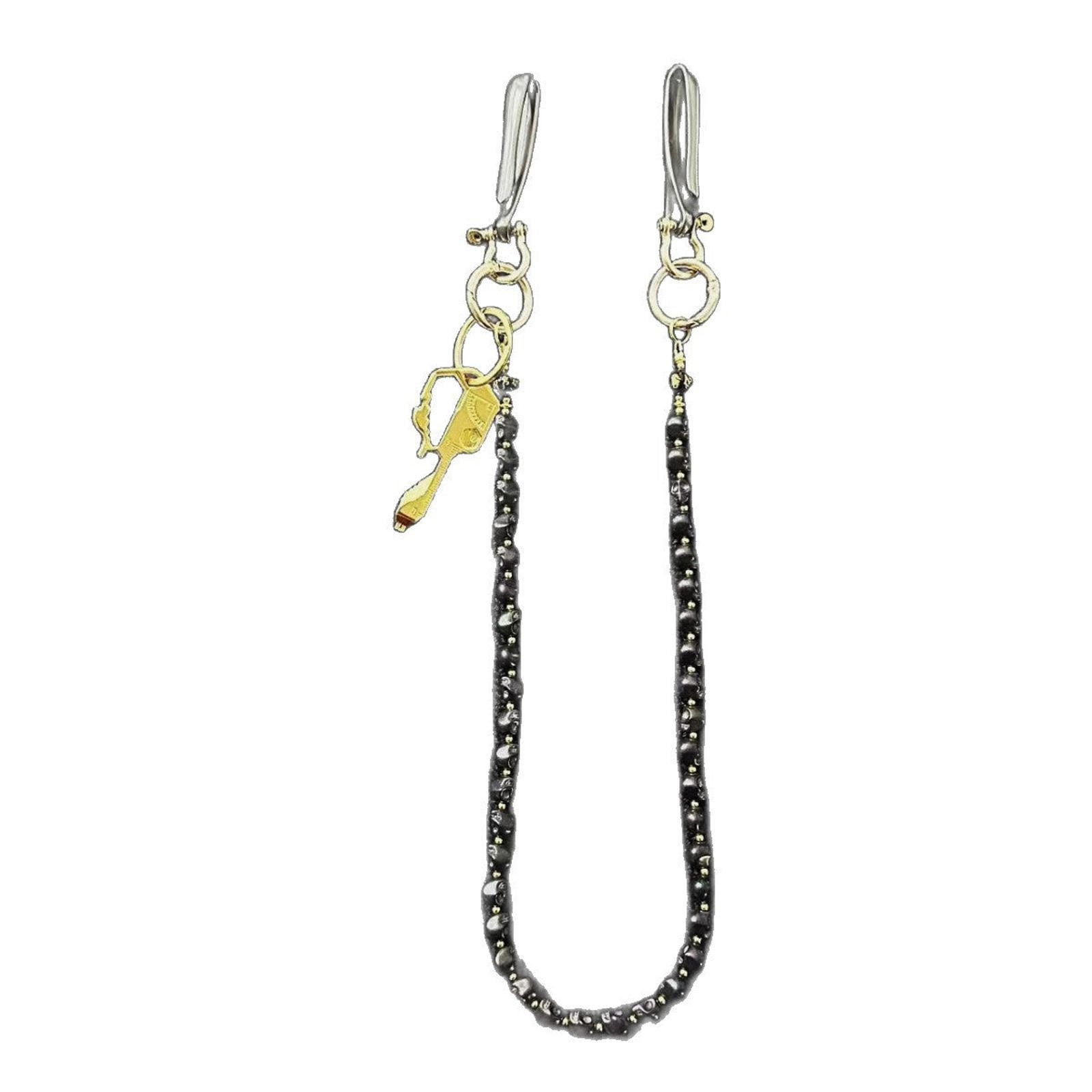 Jewelry Black Beaded Keychain Chain for Men, Stylish Accessory Size ONE SIZE - 5 Thumbnail