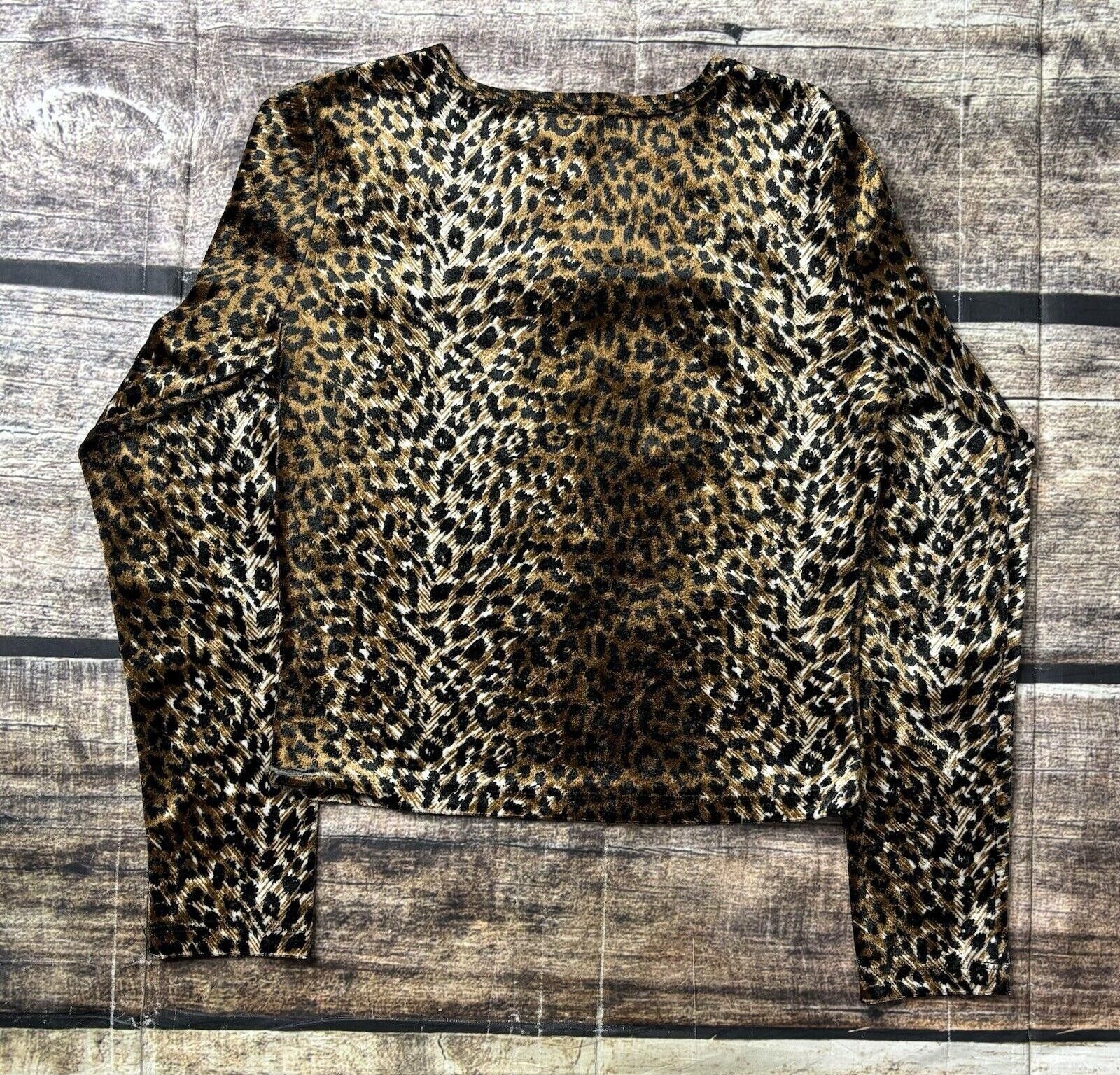 Other VTG Joule Top Women's Medium Leopard Velvet USA Made 90s Size M / US 6-8 / IT 42-44 - 3 Thumbnail
