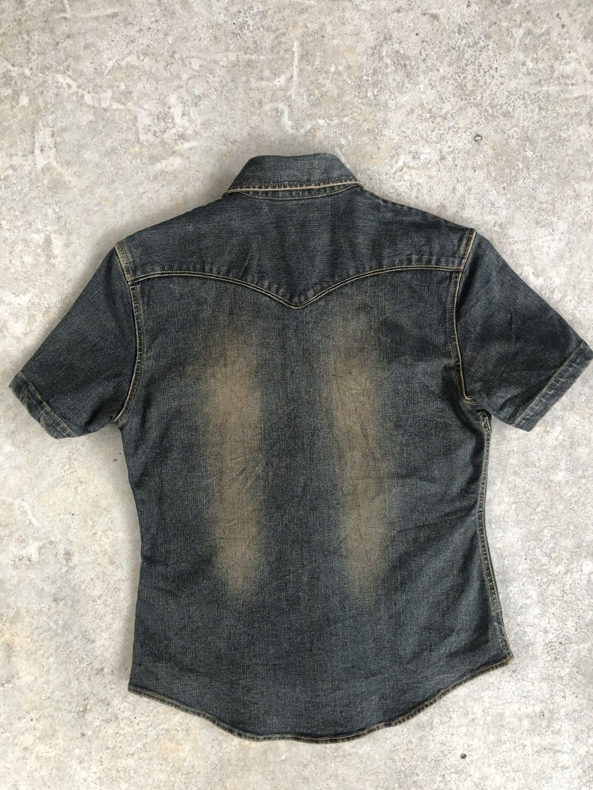 Hysteric Glamour Japanese Modern Lovers Shirt Distressed Denim Patchwork Size US M / EU 48-50 / 2 - 7 Thumbnail